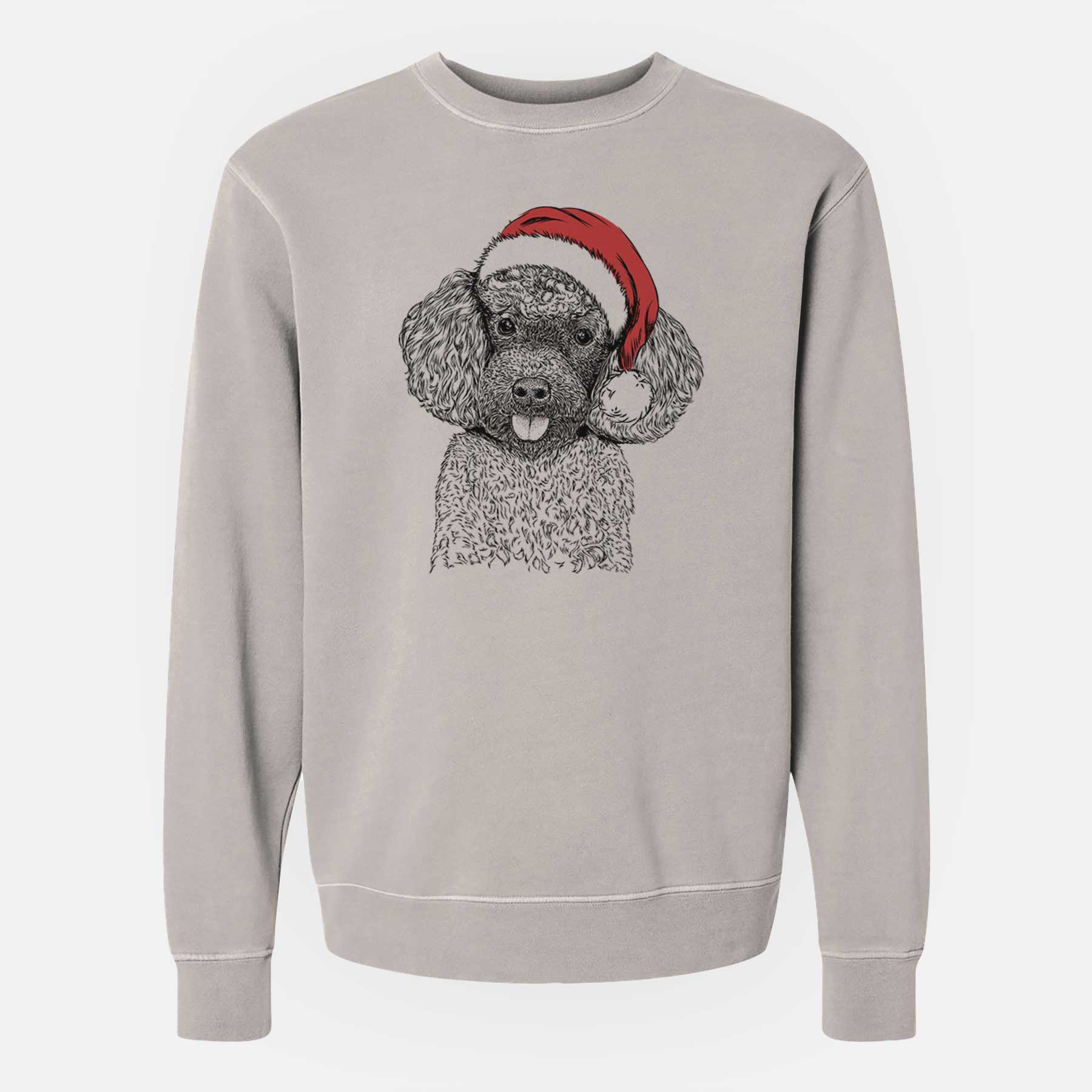 Santa George the Toy Poodle - Unisex Pigment Dyed Crew Sweatshirt