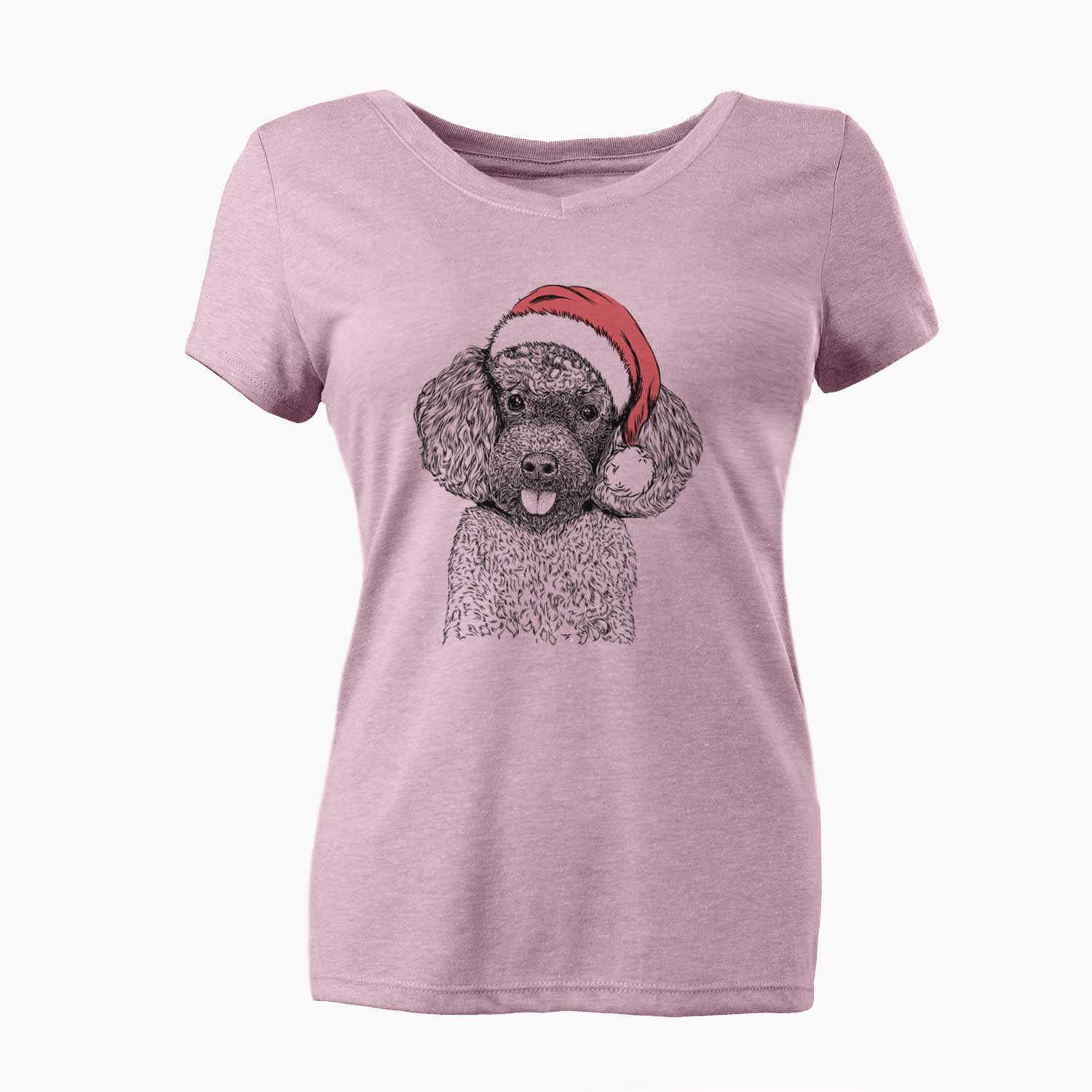 Santa George the Toy Poodle - Women's V-neck Shirt