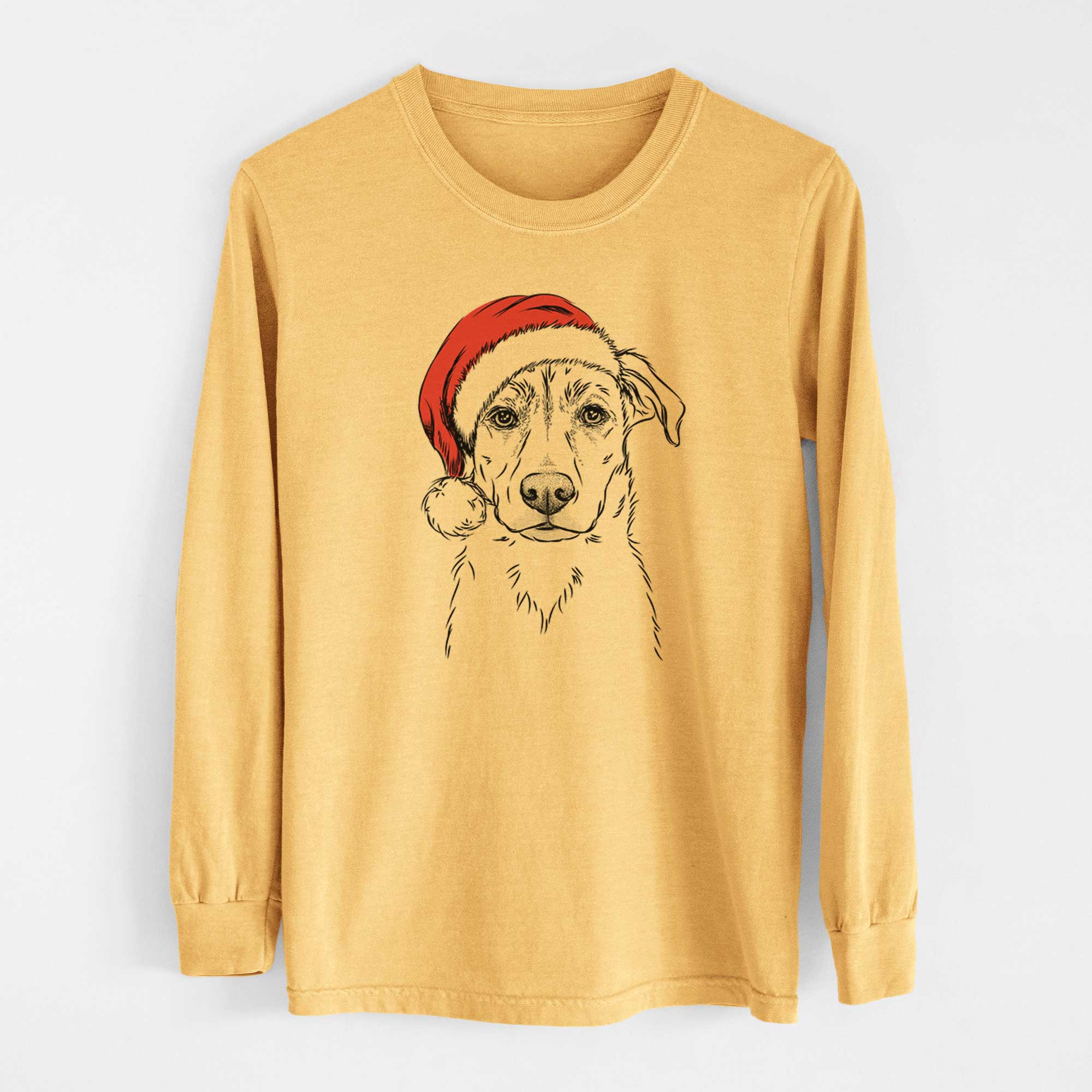 Santa Peanut the Lab Mix - Heavyweight 100% Cotton Long Sleeve
