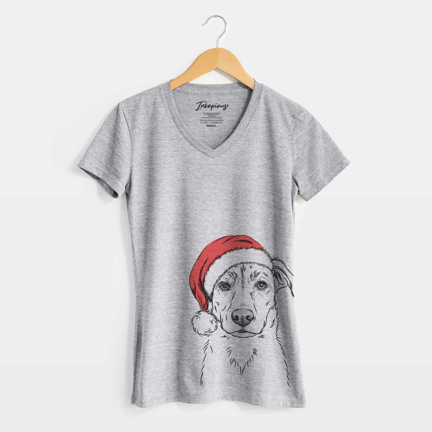 Santa Peanut the Lab Mix - Women's V-neck Shirt