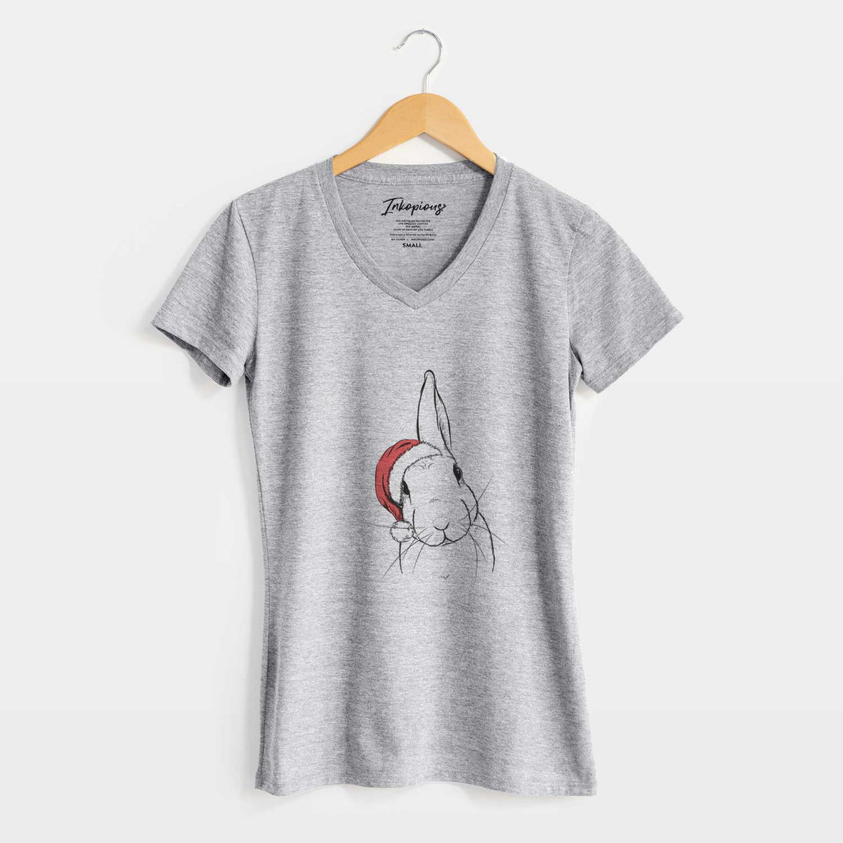Santa Penny the Belgian Hare - Women's V-neck Shirt