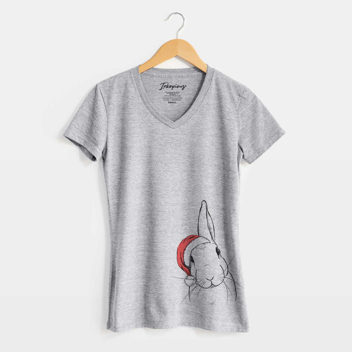 Santa Penny the Belgian Hare - Women's V-neck Shirt