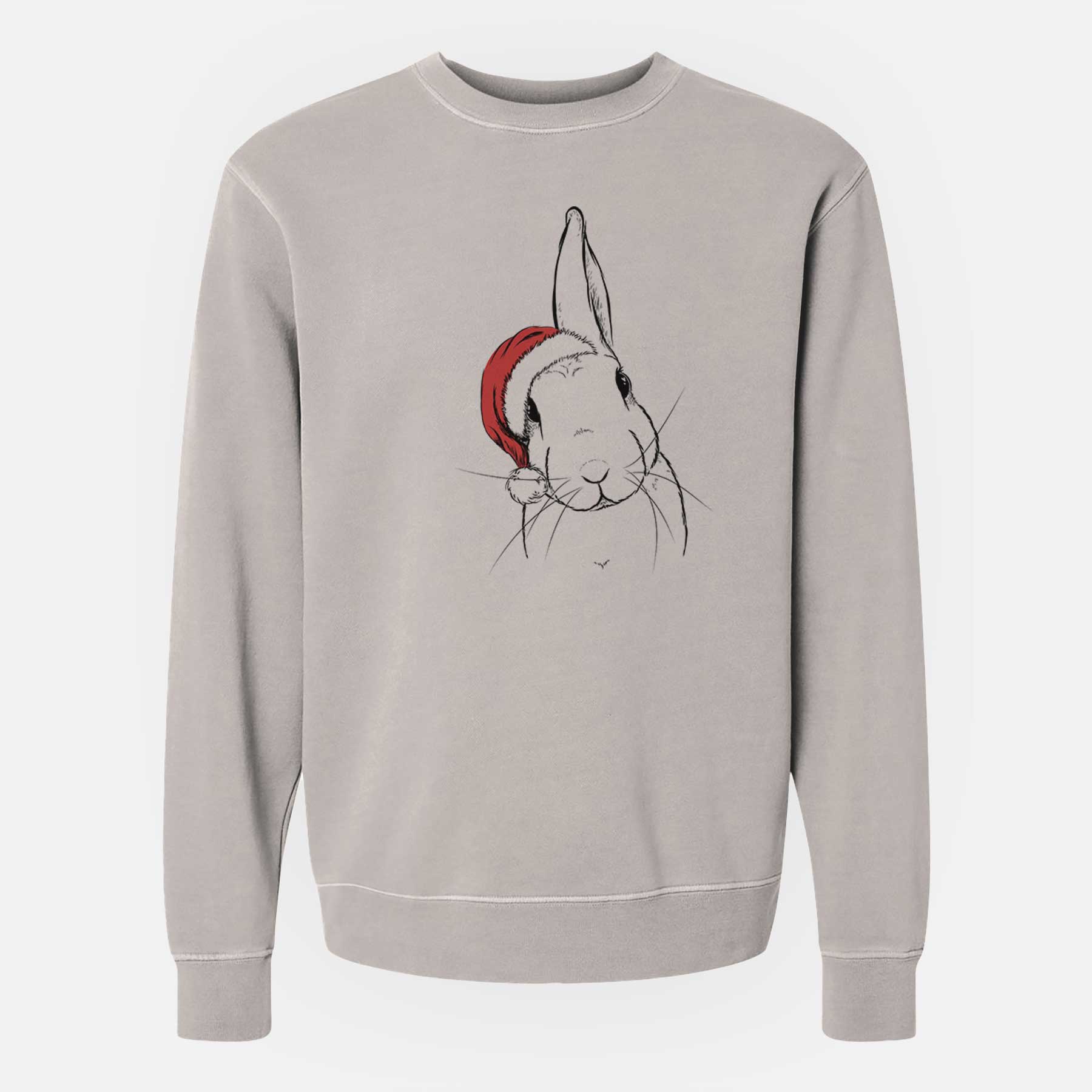 Santa Penny the Belgian Hare - Unisex Pigment Dyed Crew Sweatshirt