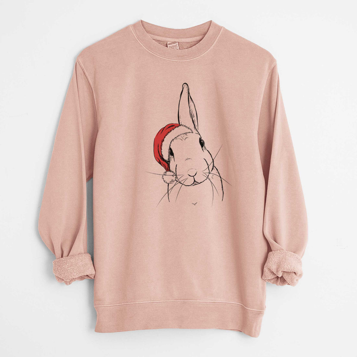 Santa Penny the Belgian Hare - Unisex Pigment Dyed Crew Sweatshirt