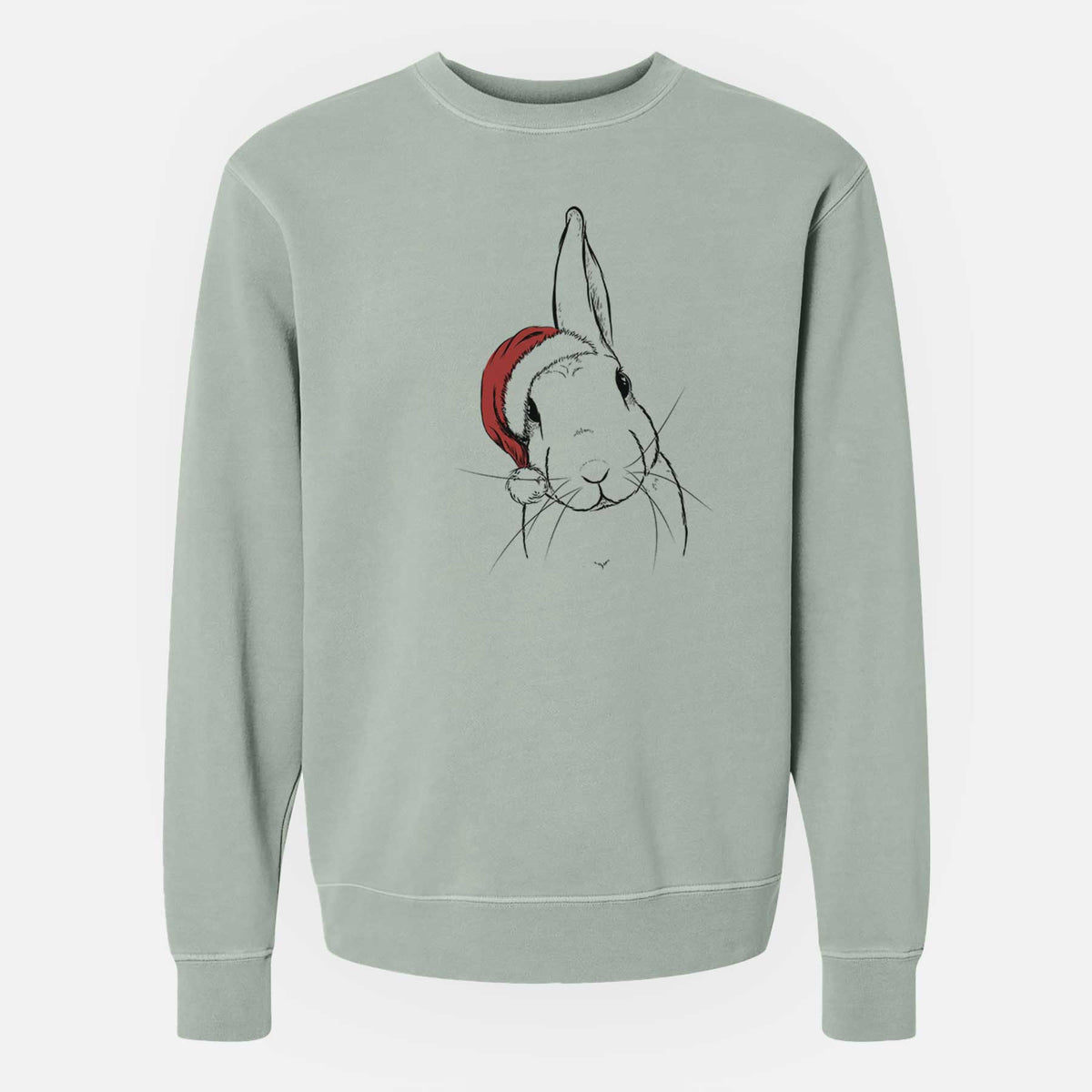 Santa Penny the Belgian Hare - Unisex Pigment Dyed Crew Sweatshirt