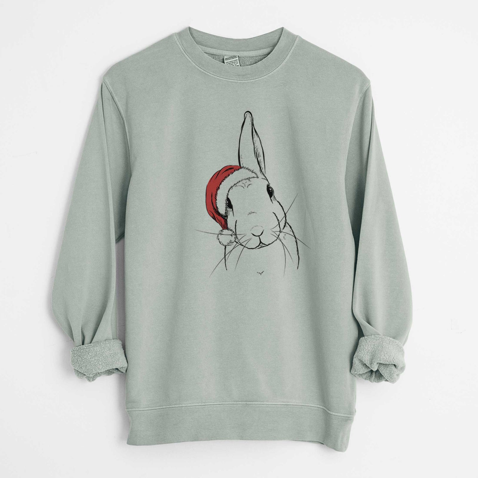 Santa Penny the Belgian Hare - Unisex Pigment Dyed Crew Sweatshirt