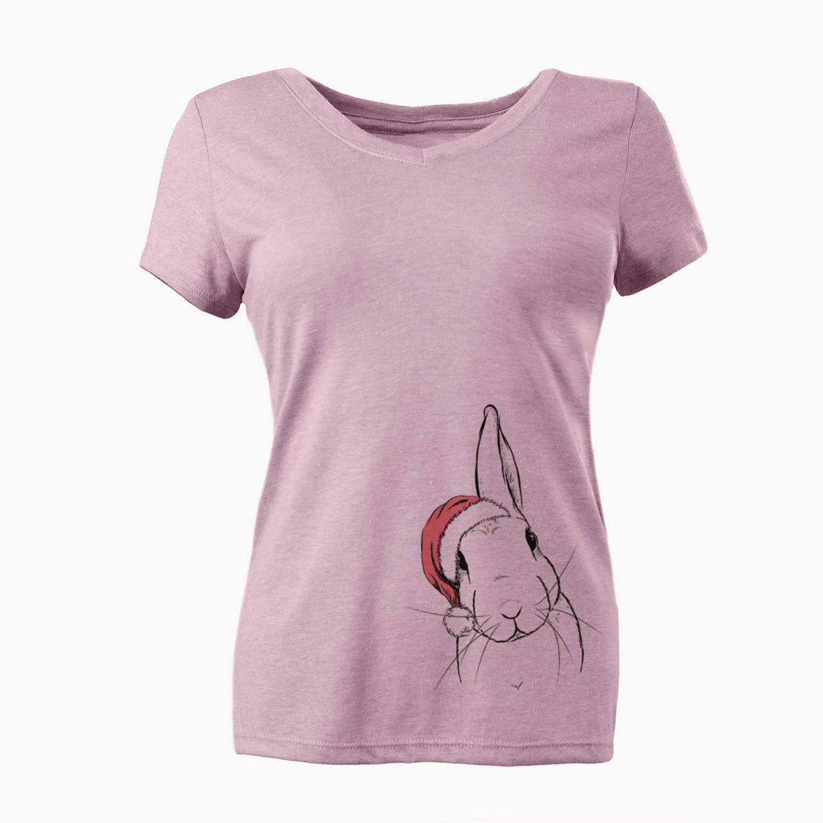 Santa Penny the Belgian Hare - Women's V-neck Shirt