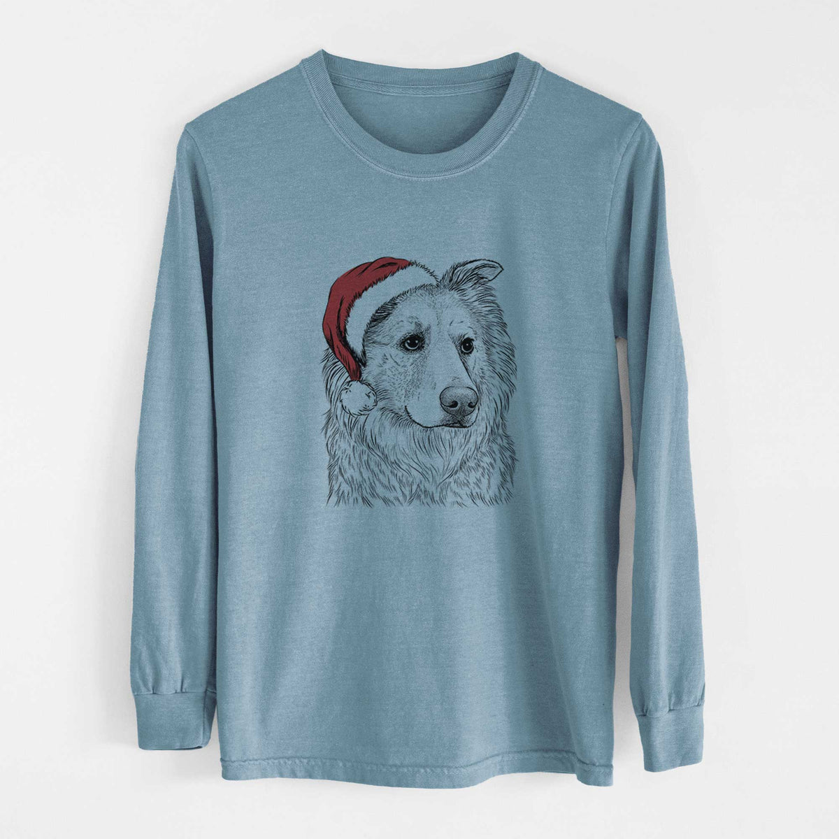 Santa Penny the Chow Mix - Heavyweight 100% Cotton Long Sleeve