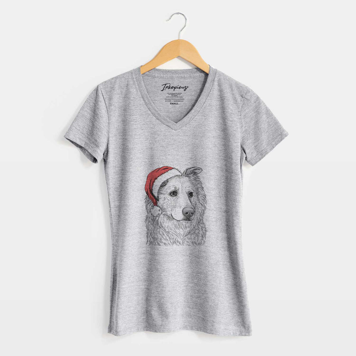 Santa Penny the Chow Mix - Women's V-neck Shirt
