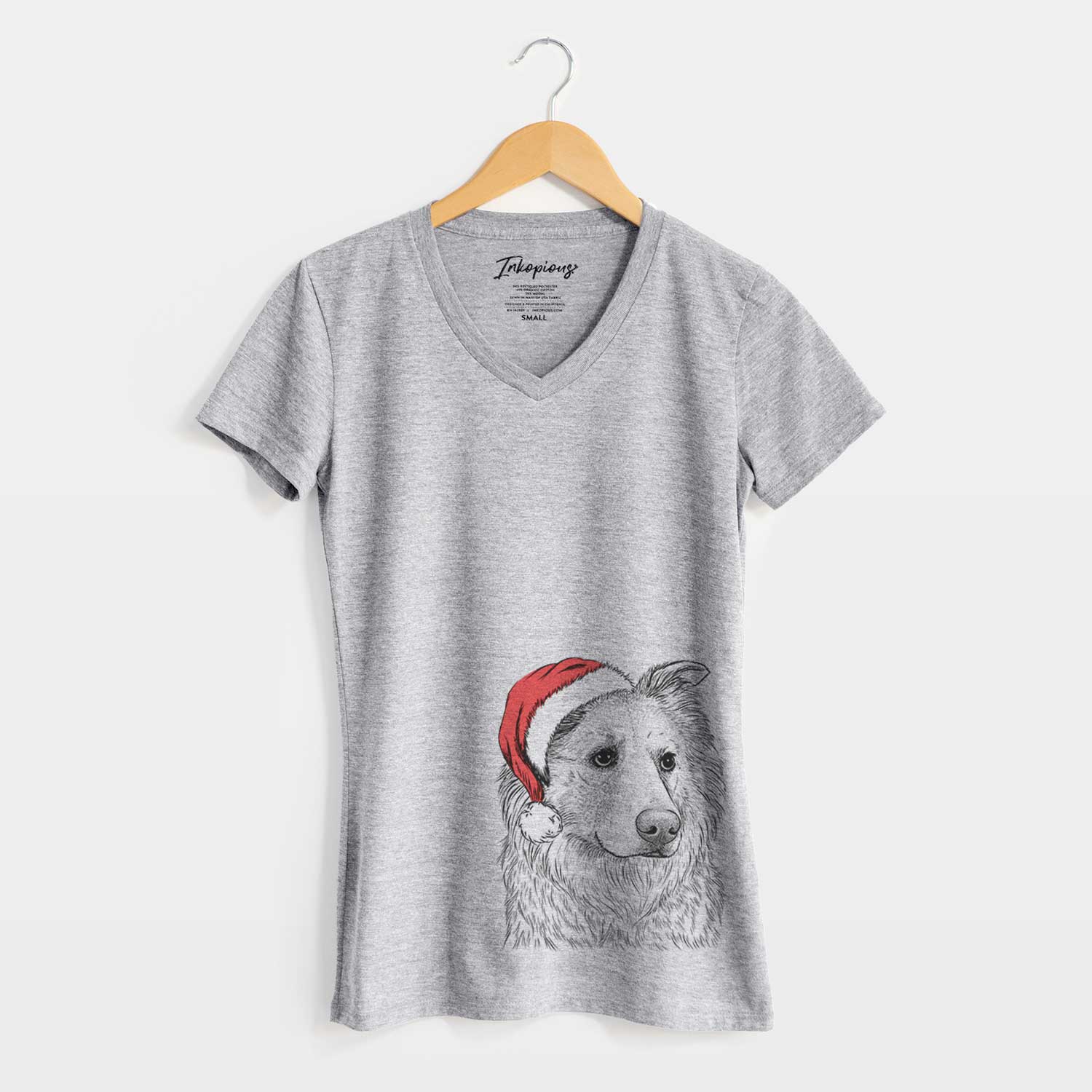 Santa Penny the Chow Mix - Women's V-neck Shirt
