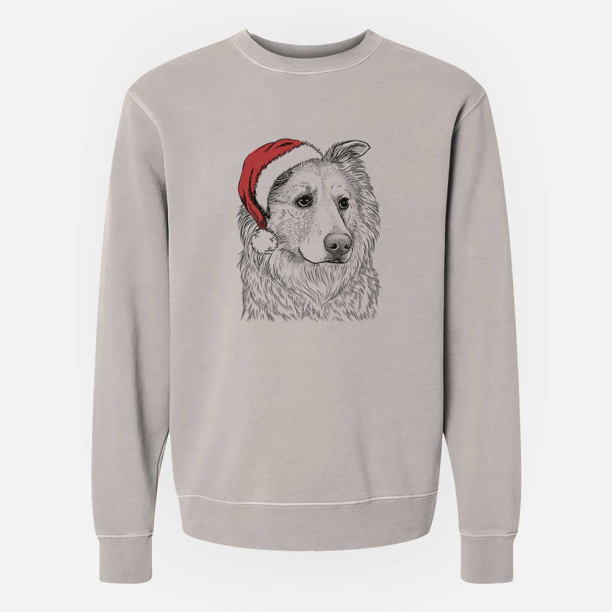 Santa Penny the Chow Mix - Unisex Pigment Dyed Crew Sweatshirt