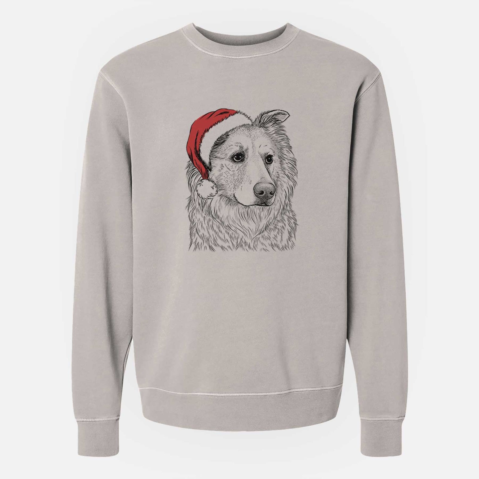 Santa Penny the Chow Mix - Unisex Pigment Dyed Crew Sweatshirt