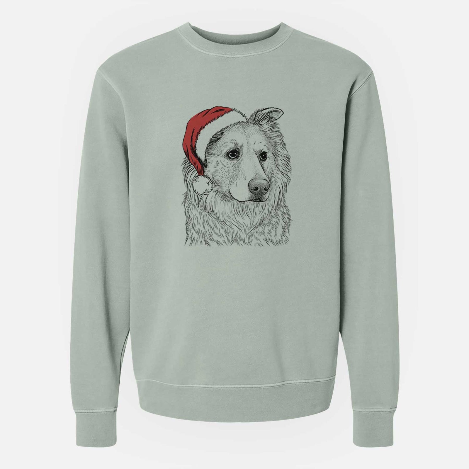 Santa Penny the Chow Mix - Unisex Pigment Dyed Crew Sweatshirt