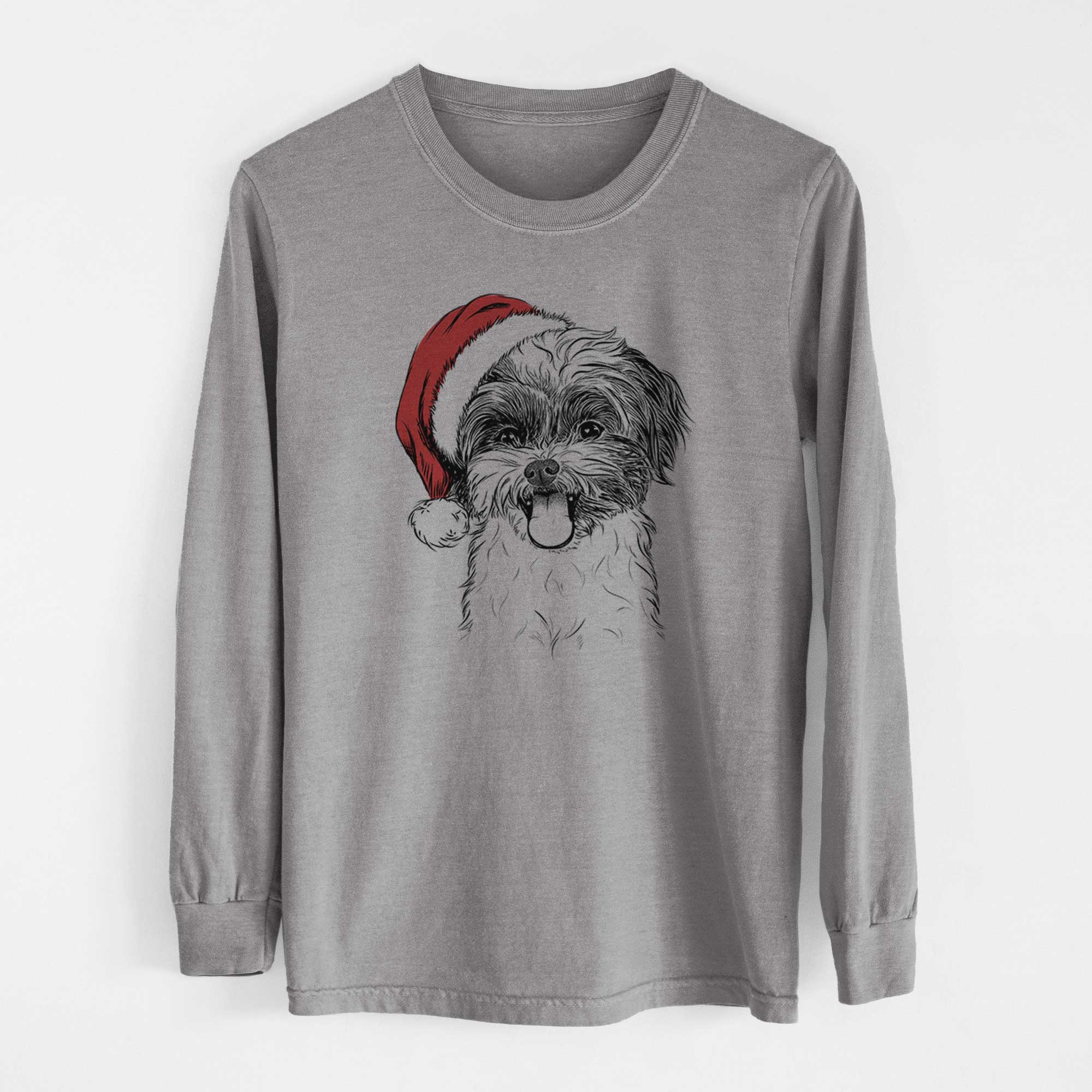 Santa Pepper the Shihpoo - Heavyweight 100% Cotton Long Sleeve