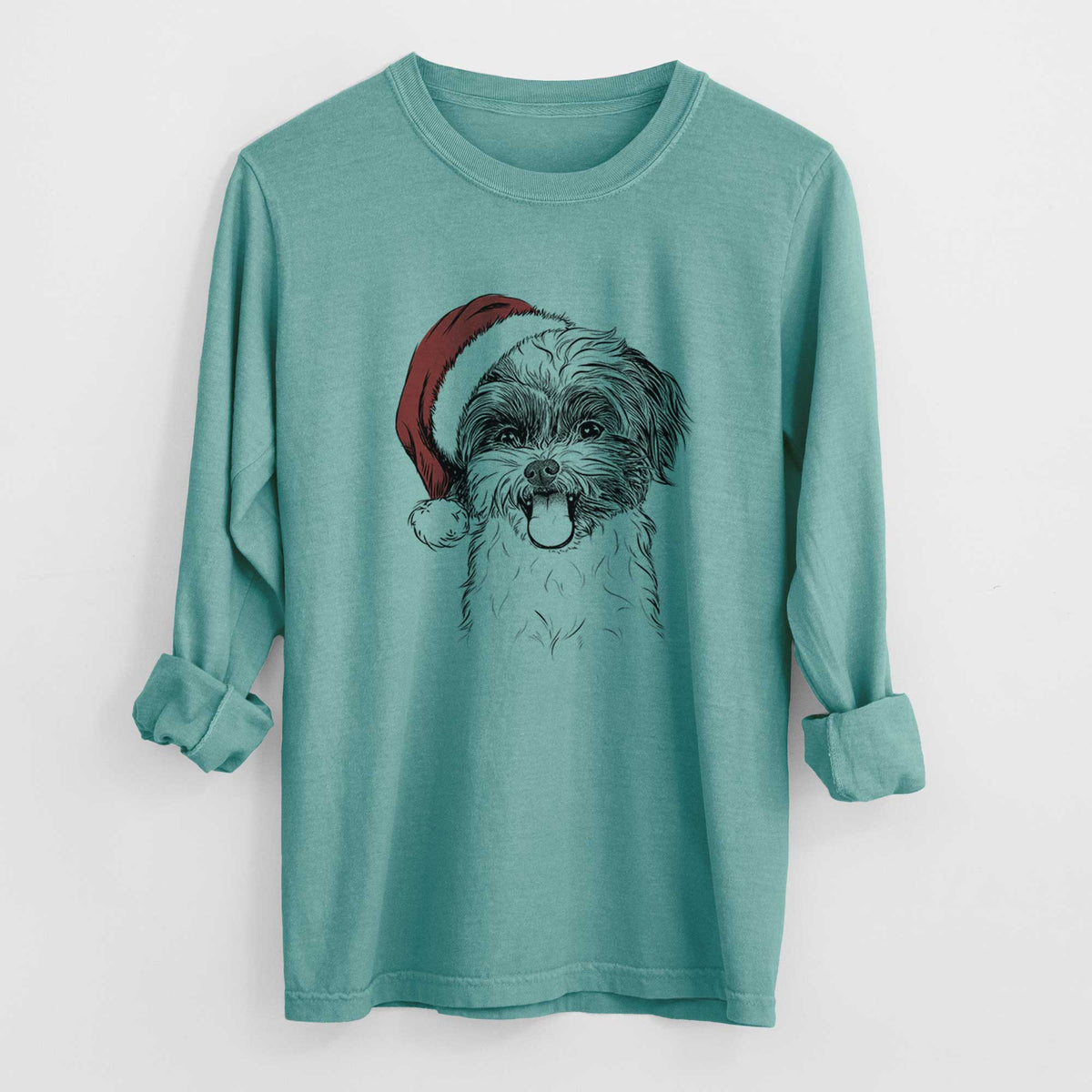 Santa Pepper the Shihpoo - Heavyweight 100% Cotton Long Sleeve