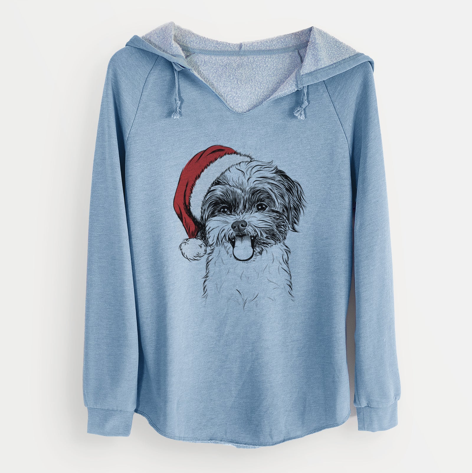 Santa Pepper the Shihpoo - Cali Wave Hooded Sweatshirt