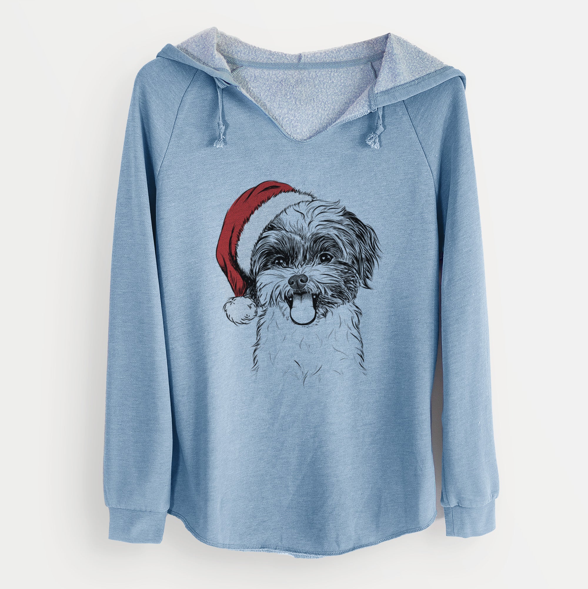 Santa Pepper the Shihpoo - Cali Wave Hooded Sweatshirt