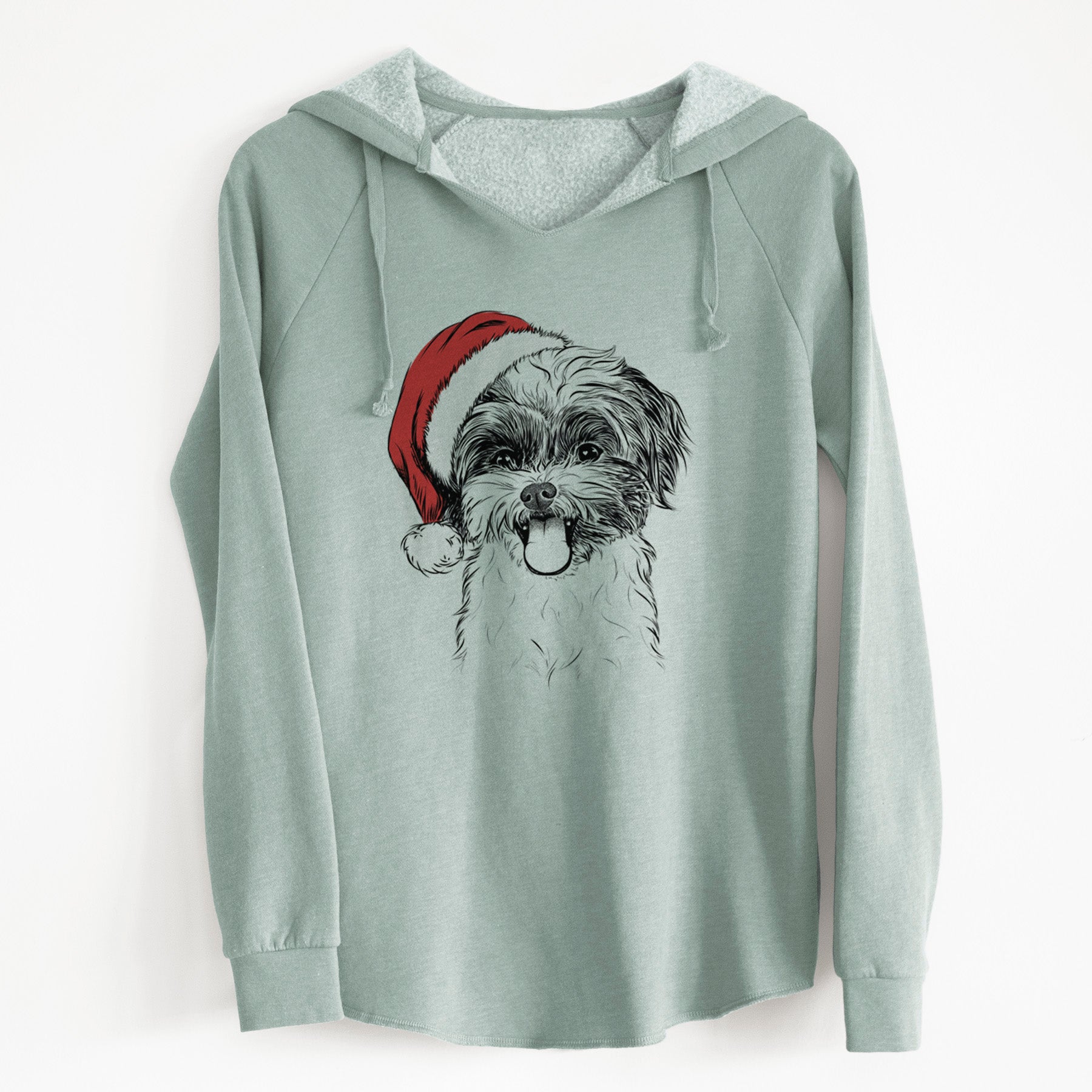 Santa Pepper the Shihpoo - Cali Wave Hooded Sweatshirt