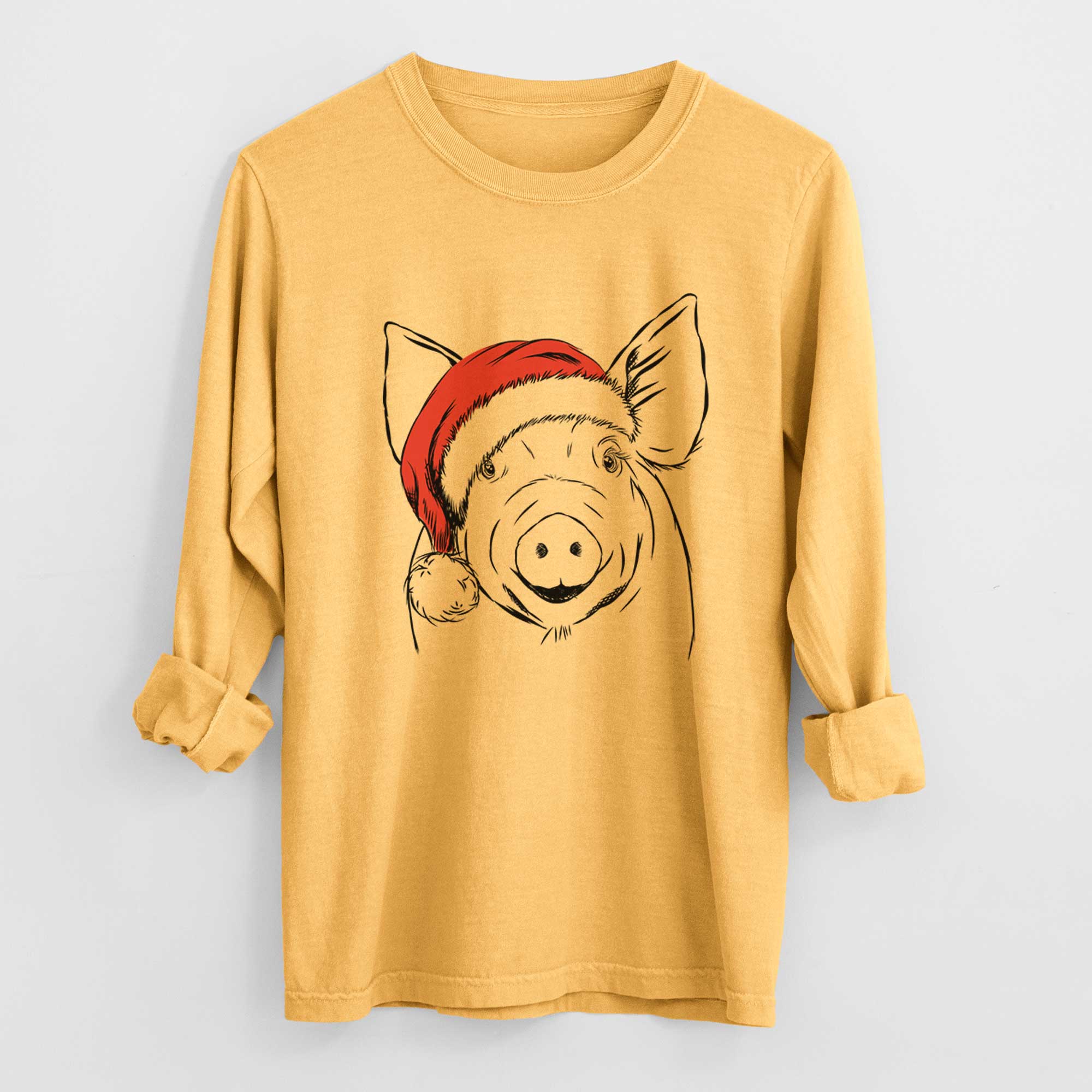 Santa Perry the Pig - Heavyweight 100% Cotton Long Sleeve