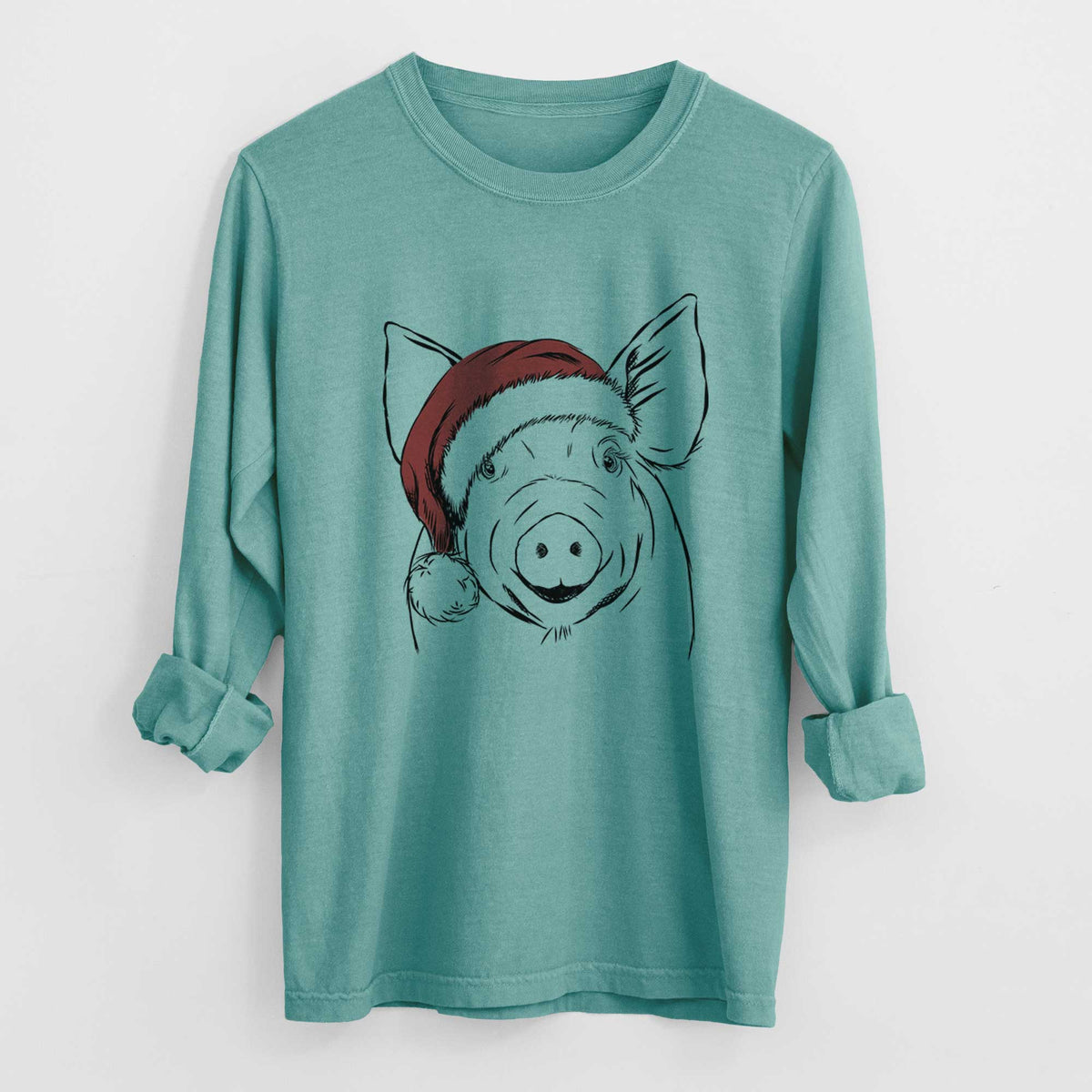 Santa Perry the Pig - Heavyweight 100% Cotton Long Sleeve