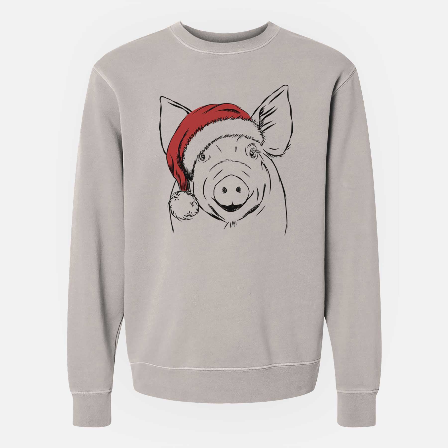 Santa Perry the Pig - Unisex Pigment Dyed Crew Sweatshirt