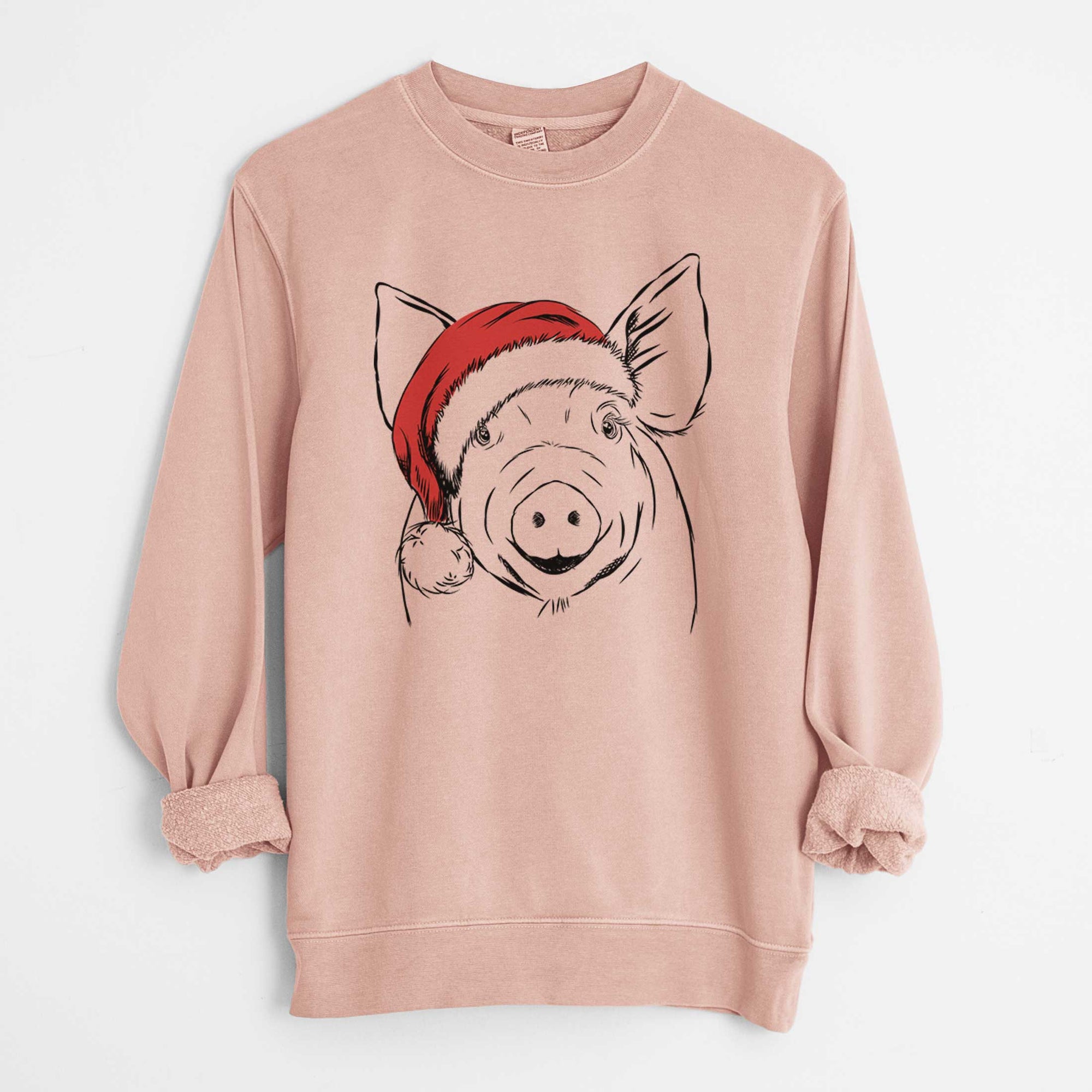 Santa Perry the Pig - Unisex Pigment Dyed Crew Sweatshirt