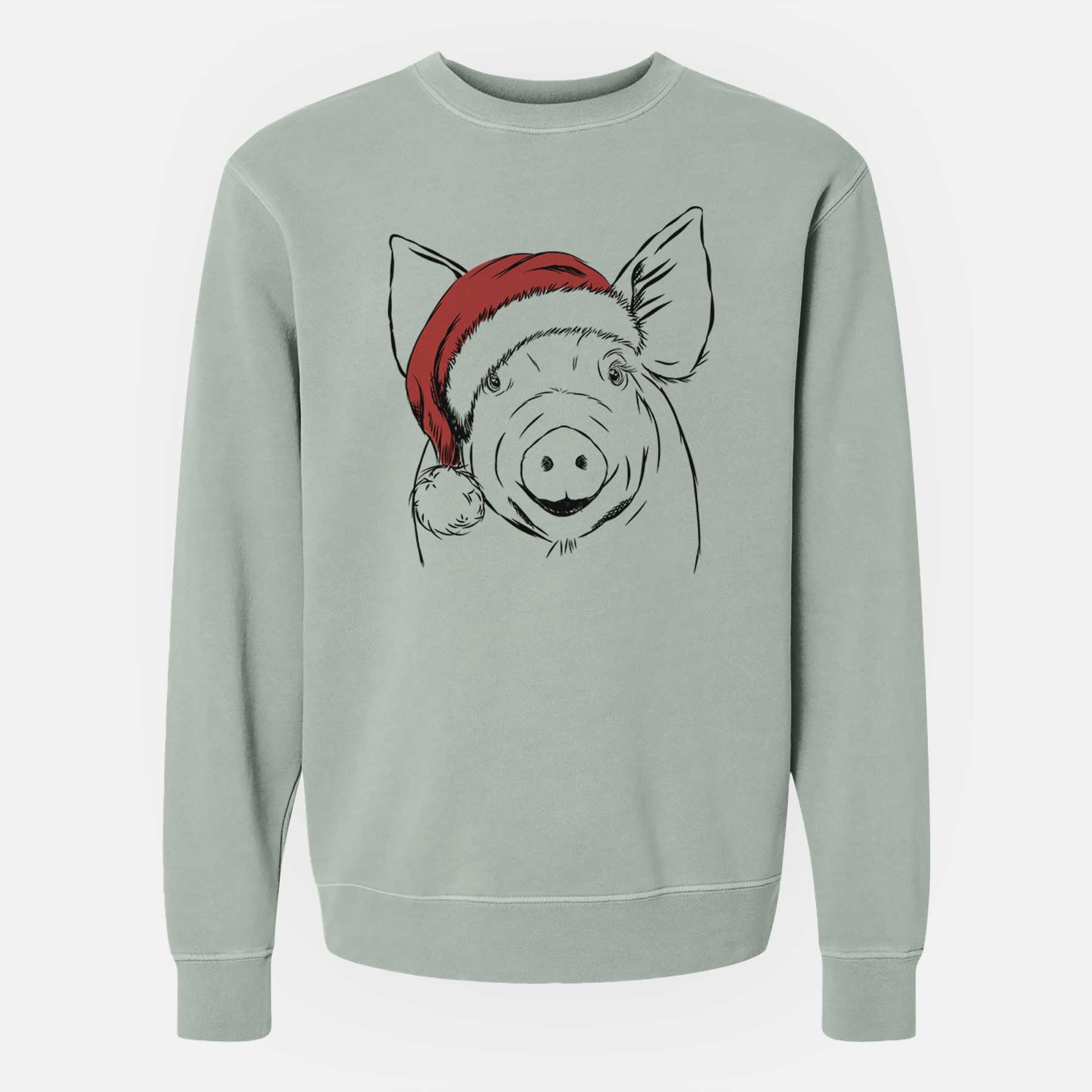 Santa Perry the Pig - Unisex Pigment Dyed Crew Sweatshirt