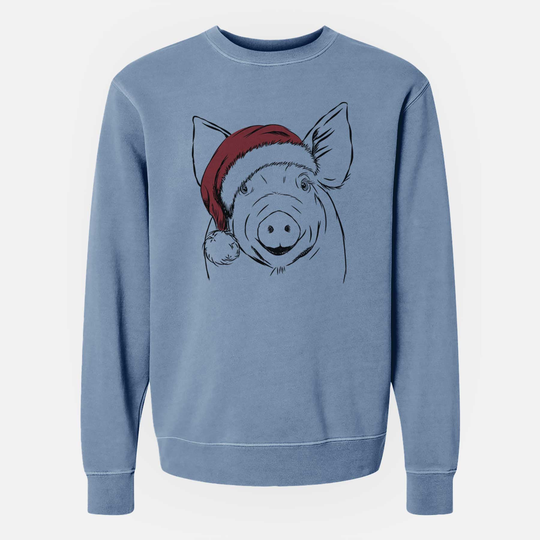 Santa Perry the Pig - Unisex Pigment Dyed Crew Sweatshirt