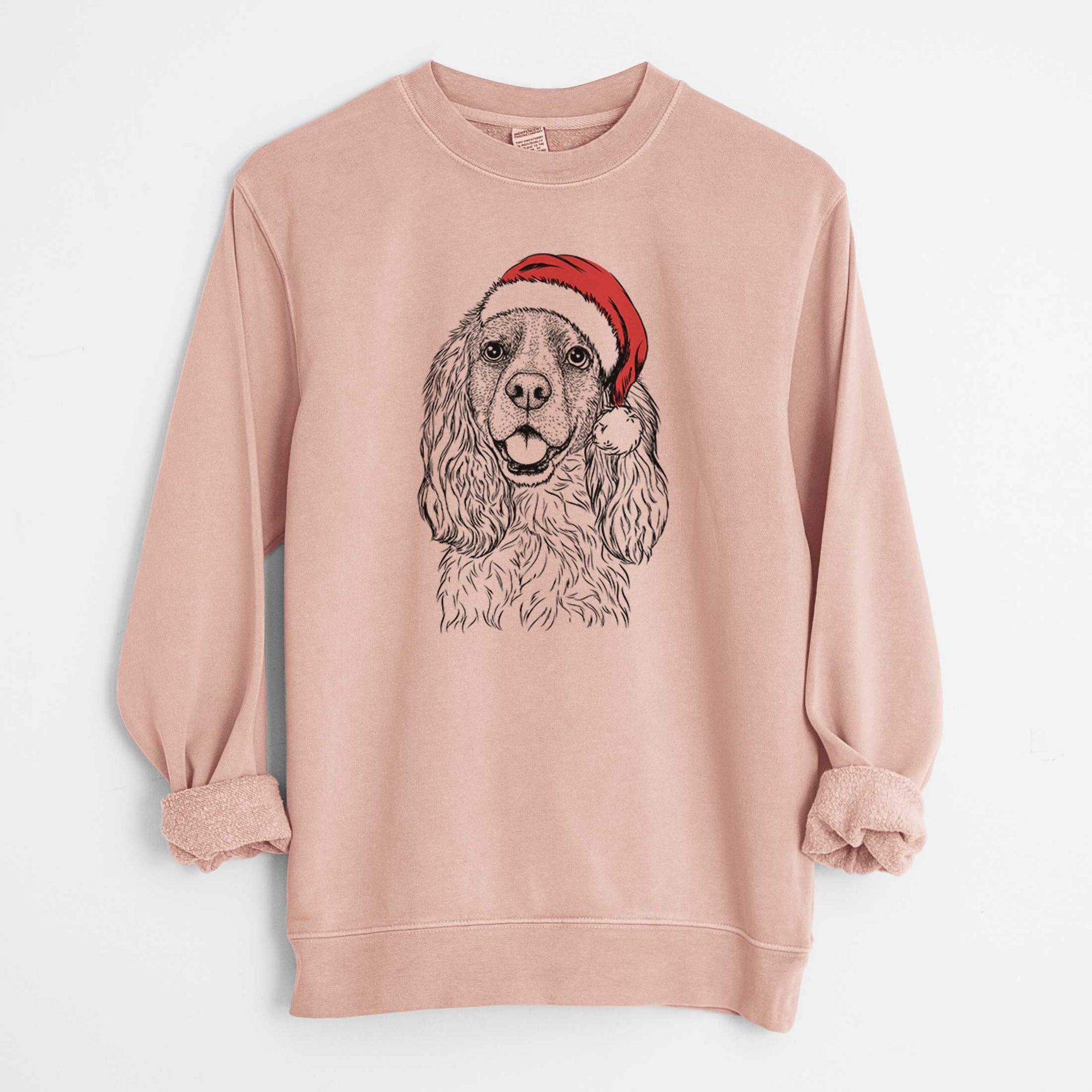 Santa Perry the Cockalier - Unisex Pigment Dyed Crew Sweatshirt