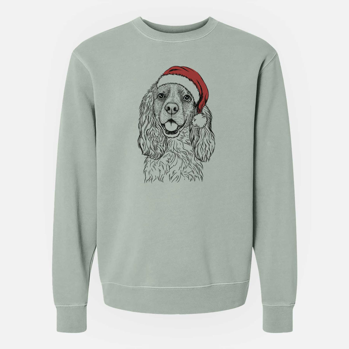 Santa Perry the Cockalier - Unisex Pigment Dyed Crew Sweatshirt
