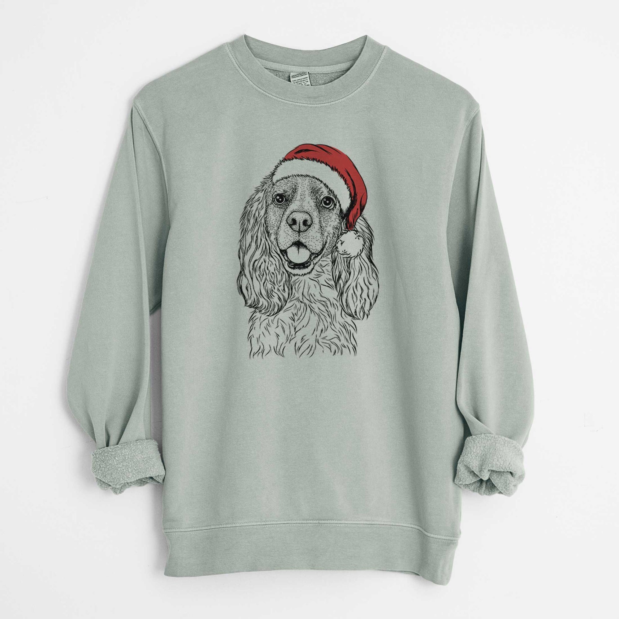 Santa Perry the Cockalier - Unisex Pigment Dyed Crew Sweatshirt