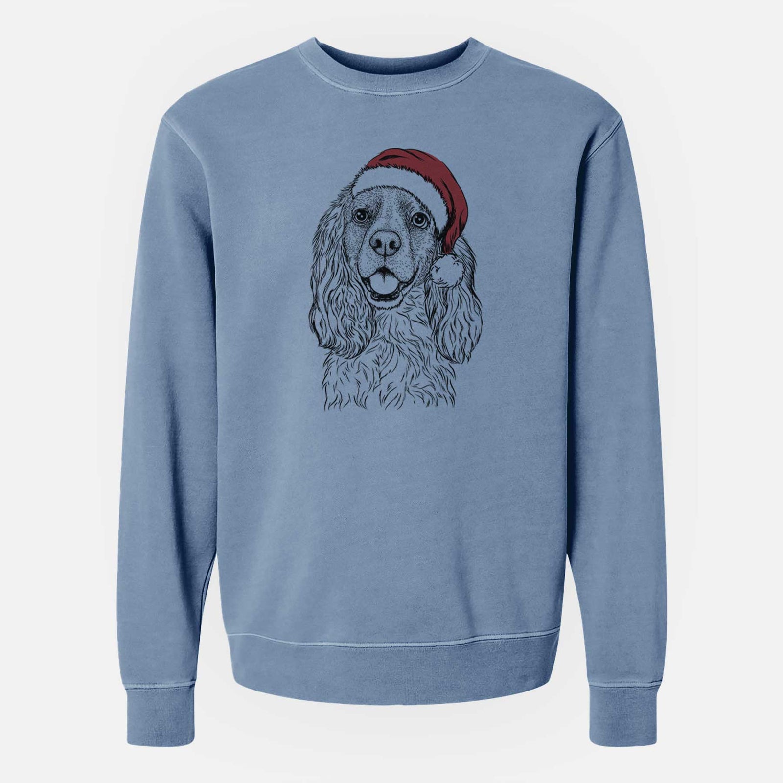 Santa Perry the Cockalier - Unisex Pigment Dyed Crew Sweatshirt
