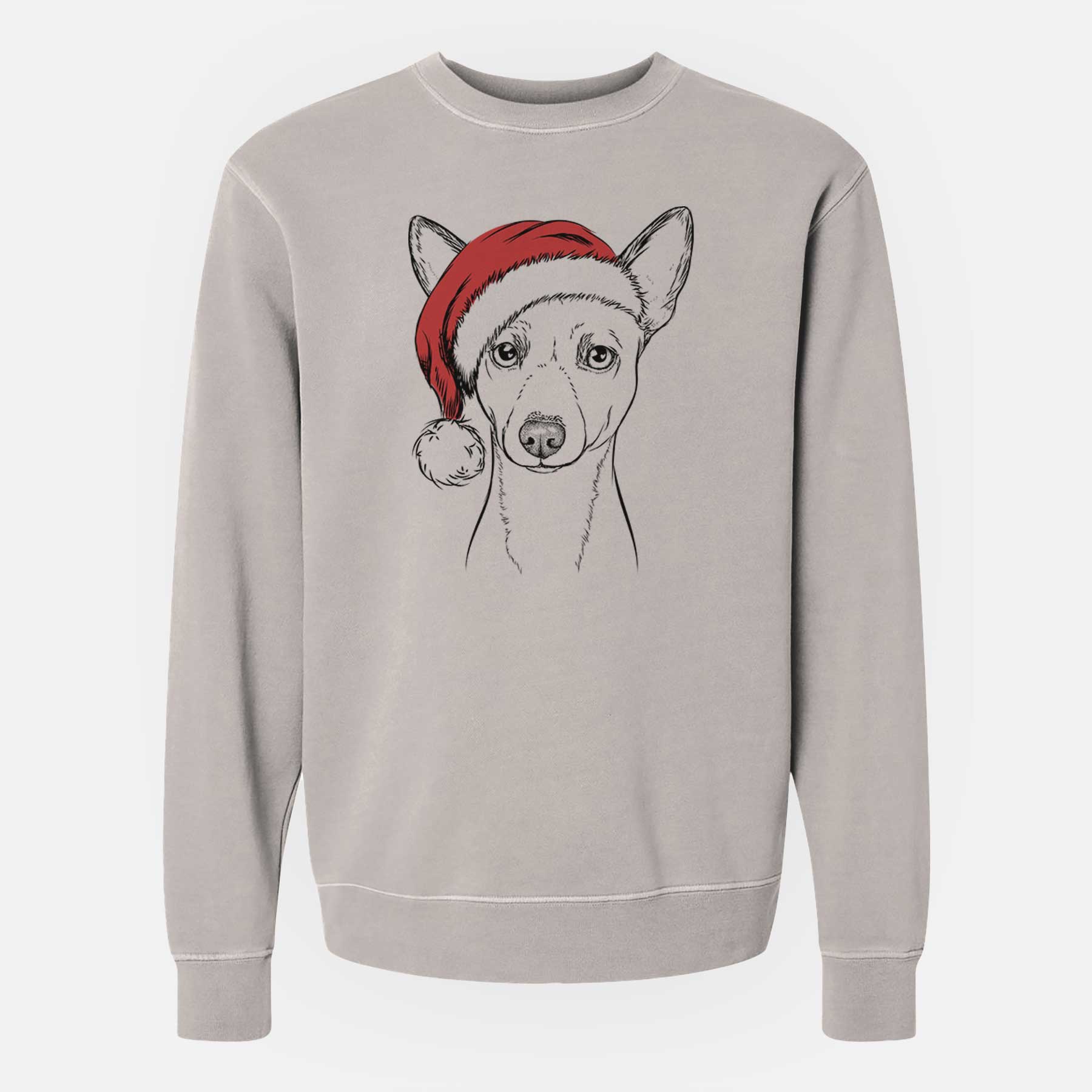 Santa Perry the Portuguese Podengo - Unisex Pigment Dyed Crew Sweatshirt