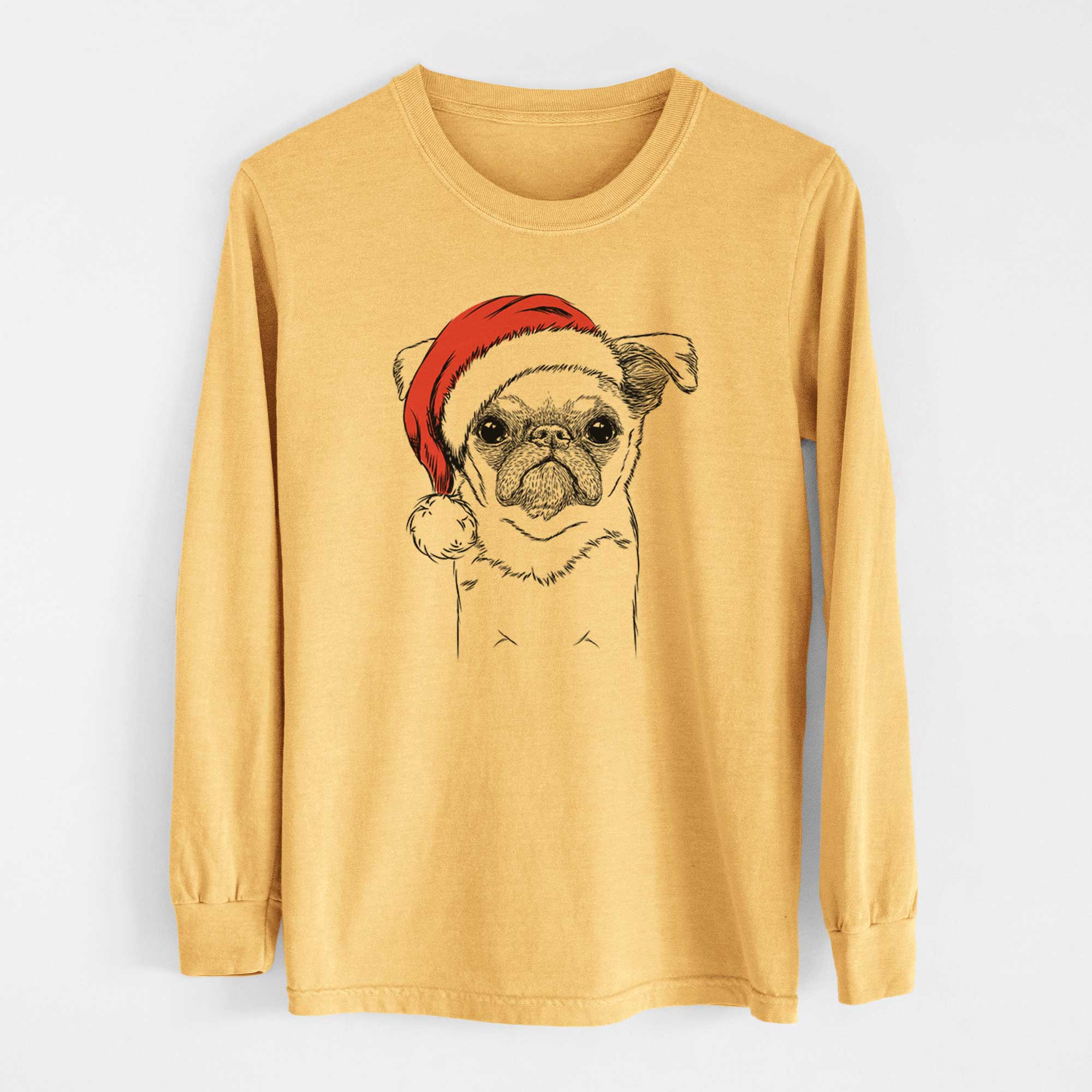 Santa Petit Penny the Brussels Griffon - Heavyweight 100% Cotton Long Sleeve