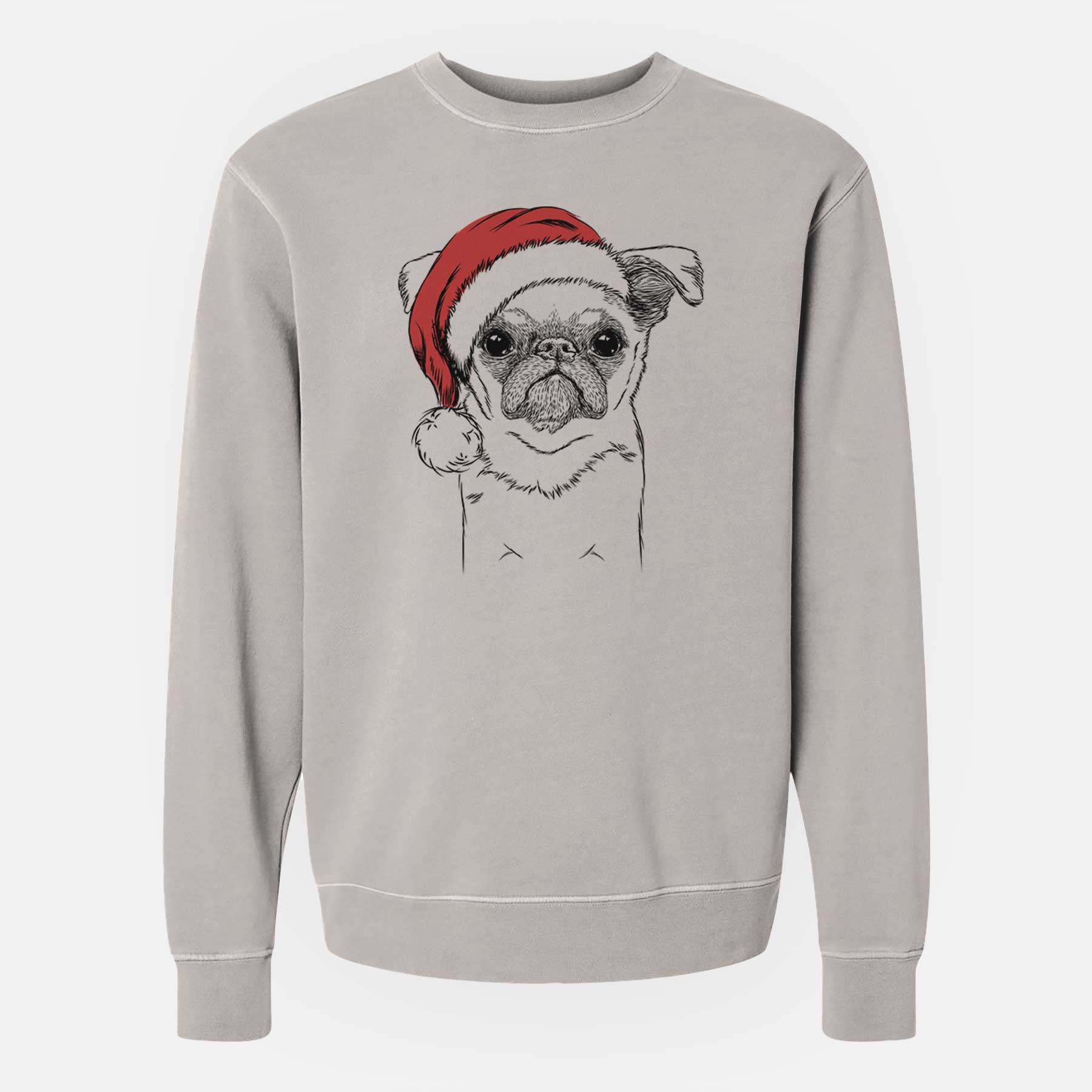 Santa Petit Penny the Brussels Griffon - Unisex Pigment Dyed Crew Sweatshirt