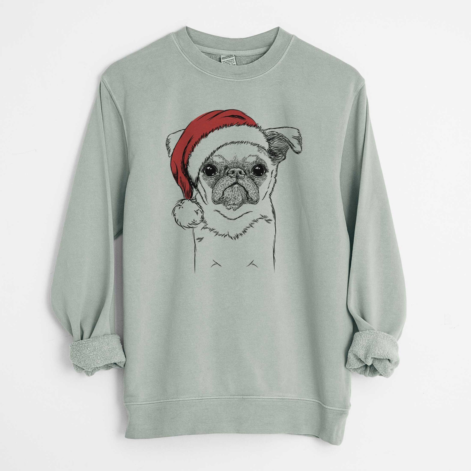 Santa Petit Penny the Brussels Griffon - Unisex Pigment Dyed Crew Sweatshirt