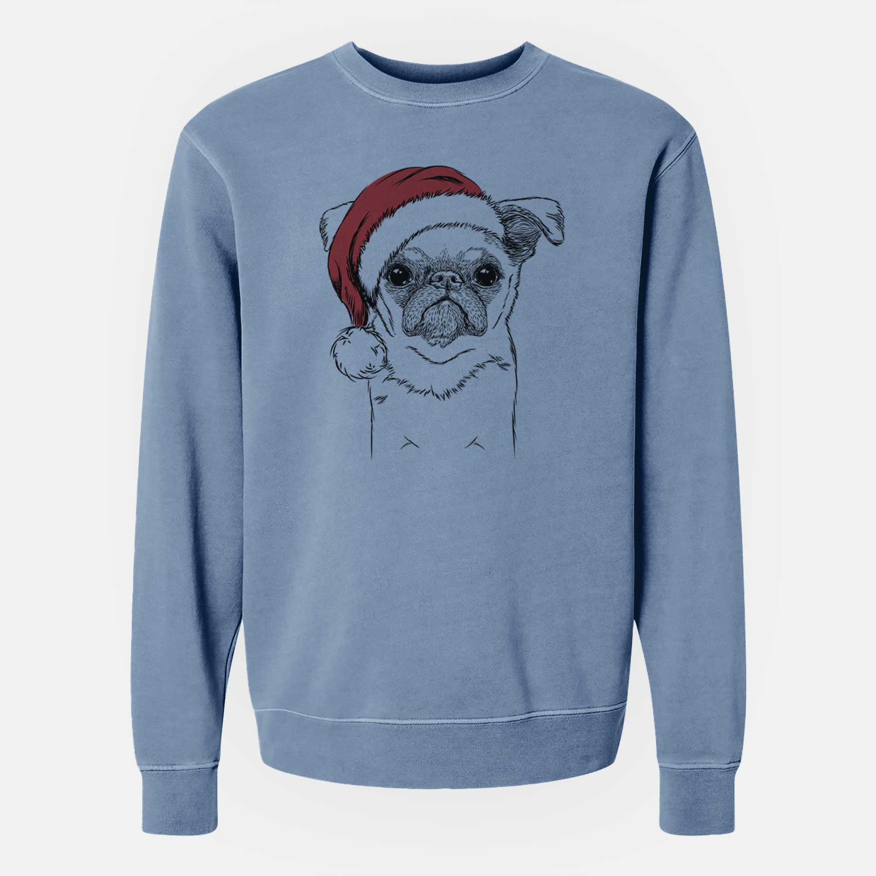 Santa Petit Penny the Brussels Griffon - Unisex Pigment Dyed Crew Sweatshirt