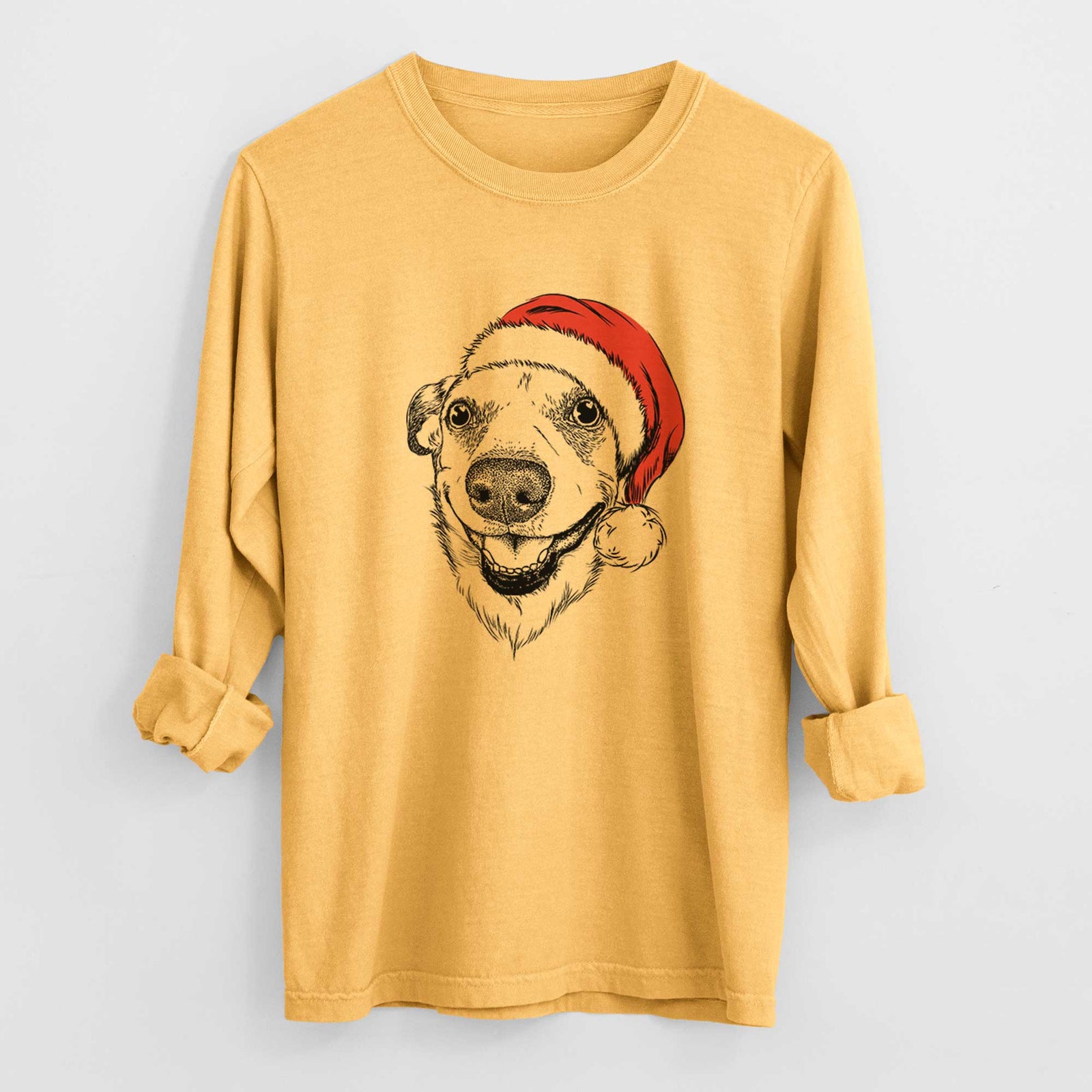 Santa Petrah the Staffy Mix - Heavyweight 100% Cotton Long Sleeve
