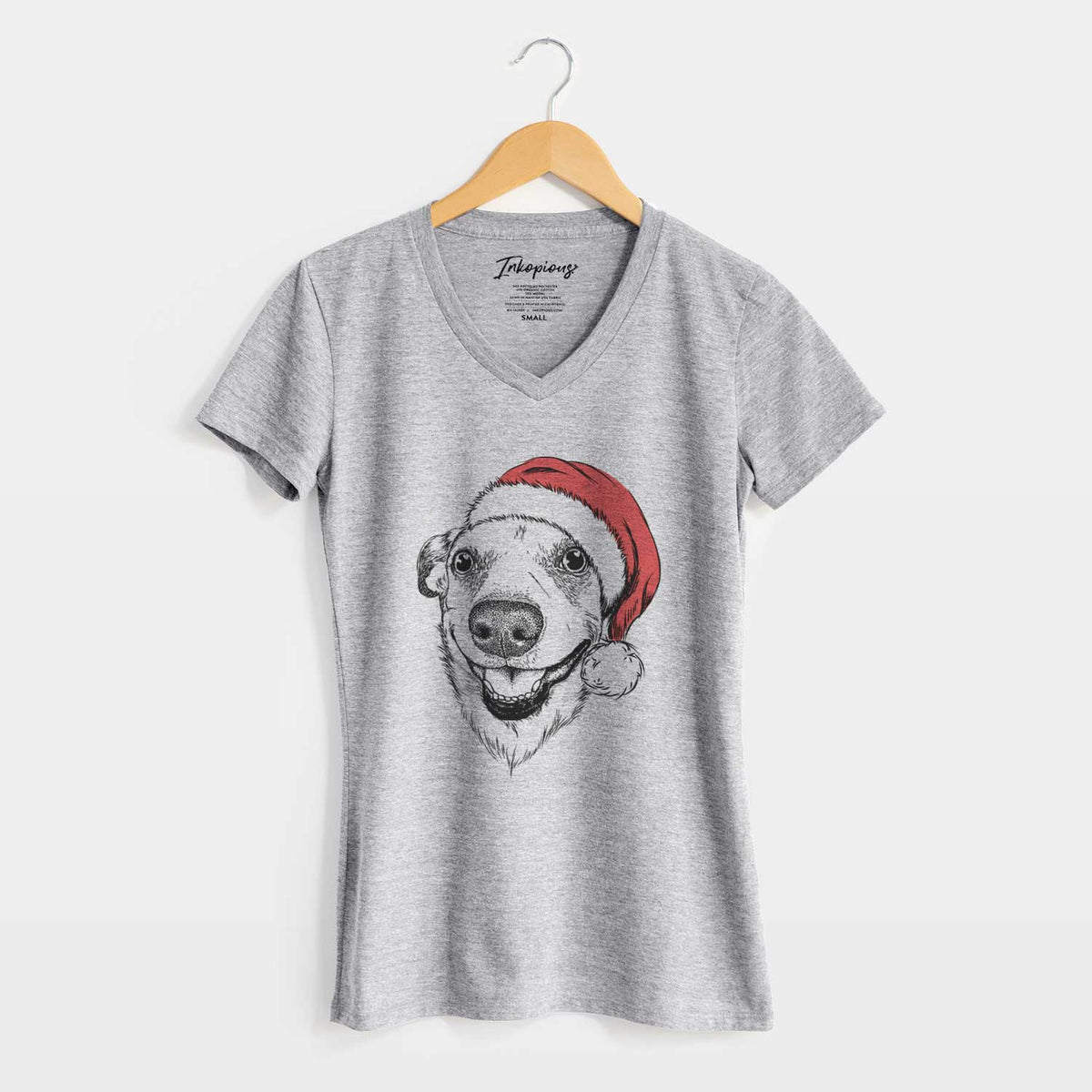 Santa Petrah the Staffy Mix - Women's V-neck Shirt