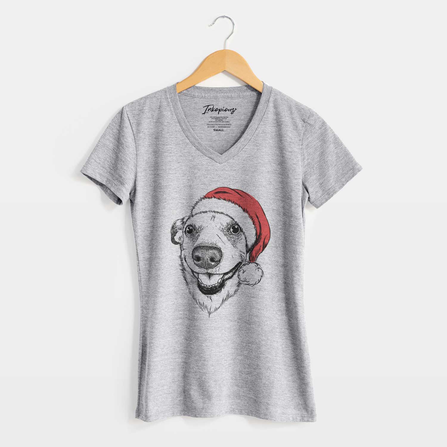 Santa Petrah the Staffy Mix - Women's V-neck Shirt