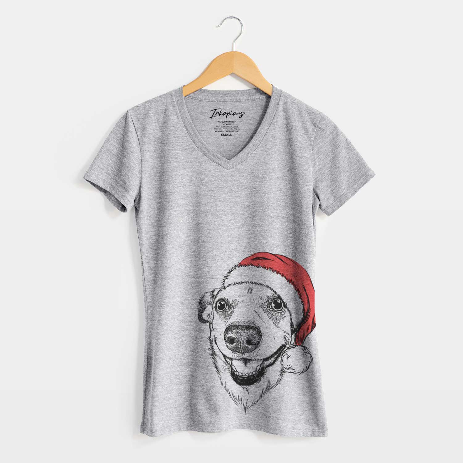 Santa Petrah the Staffy Mix - Women's V-neck Shirt