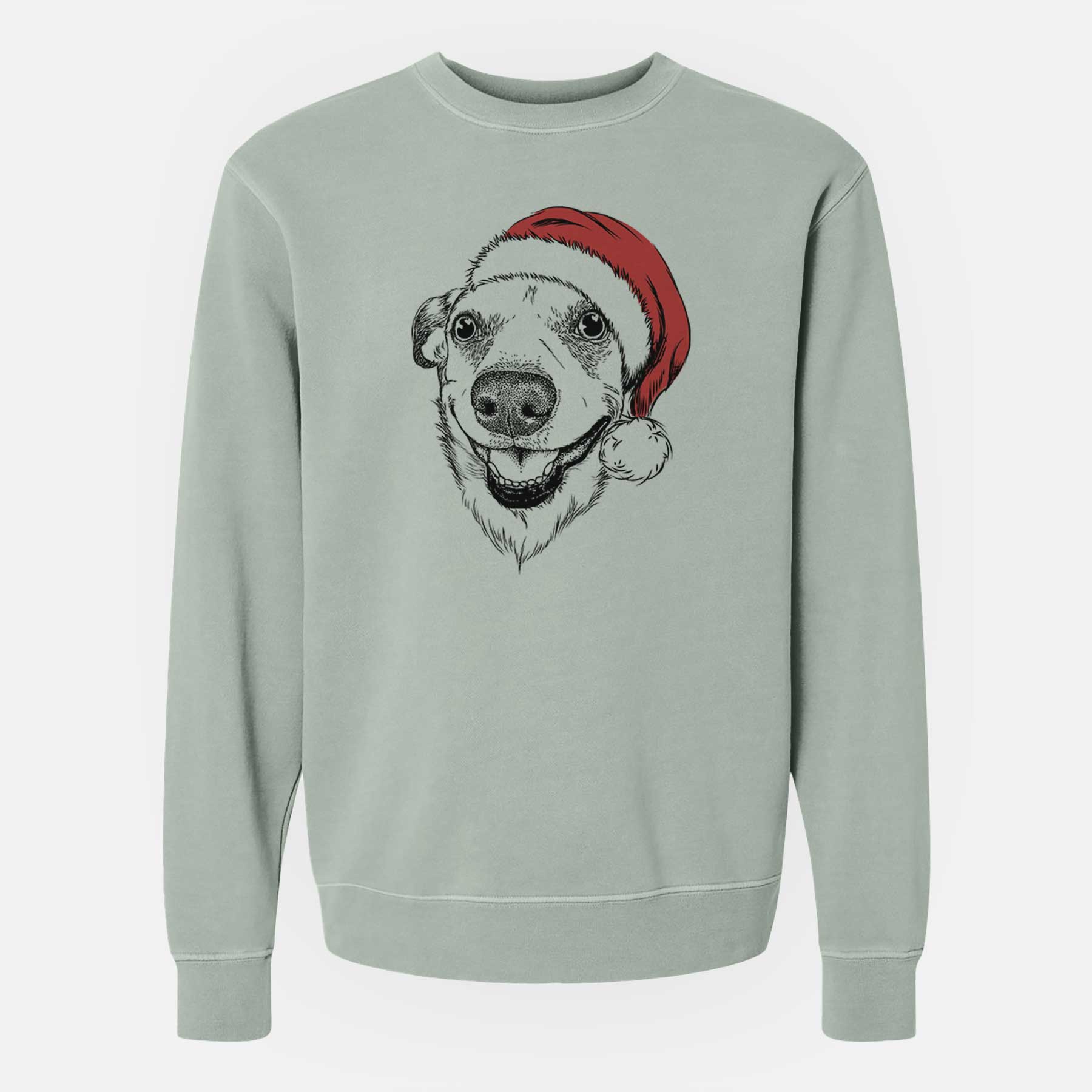 Santa Petrah the Staffy Mix - Unisex Pigment Dyed Crew Sweatshirt