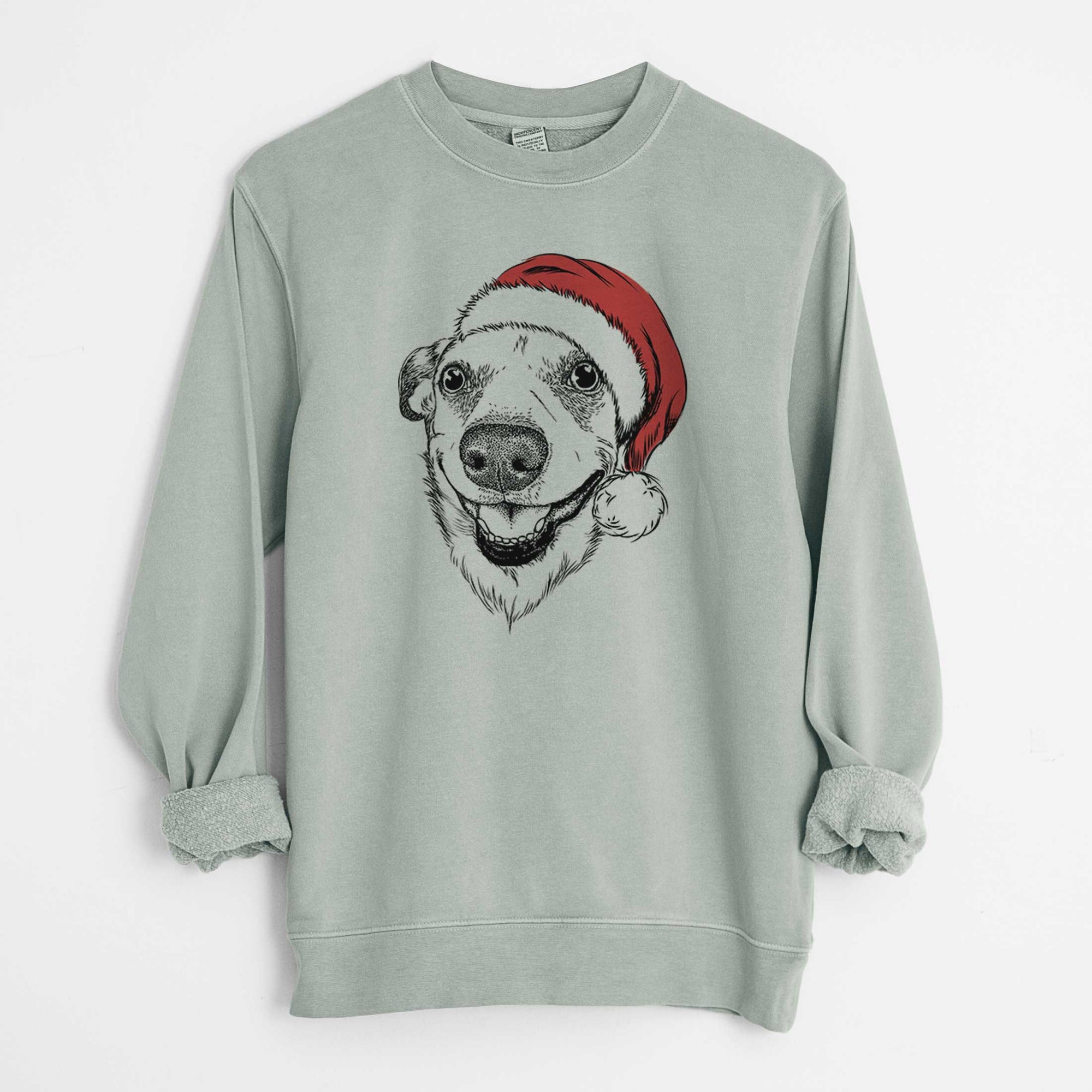 Santa Petrah the Staffy Mix - Unisex Pigment Dyed Crew Sweatshirt