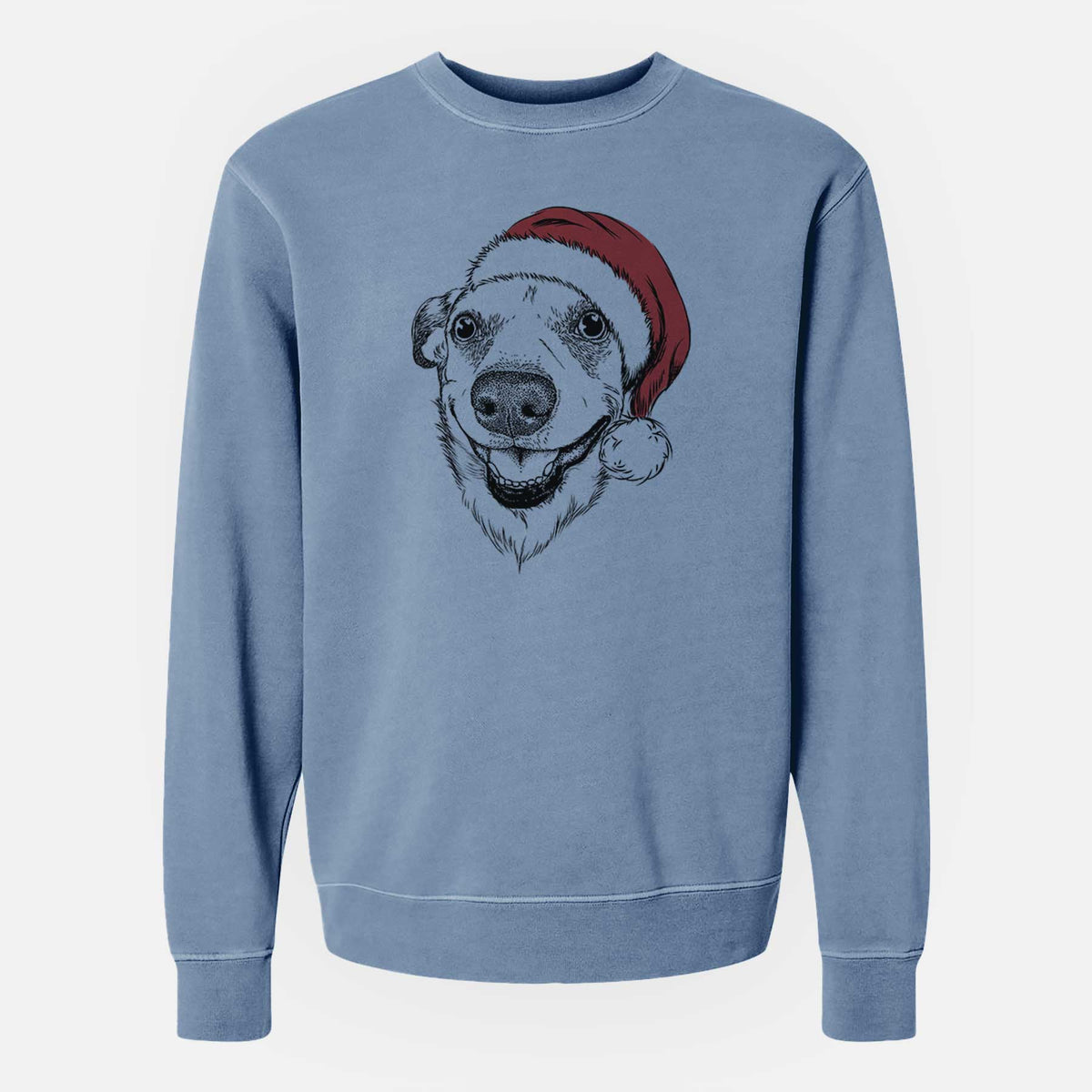 Santa Petrah the Staffy Mix - Unisex Pigment Dyed Crew Sweatshirt