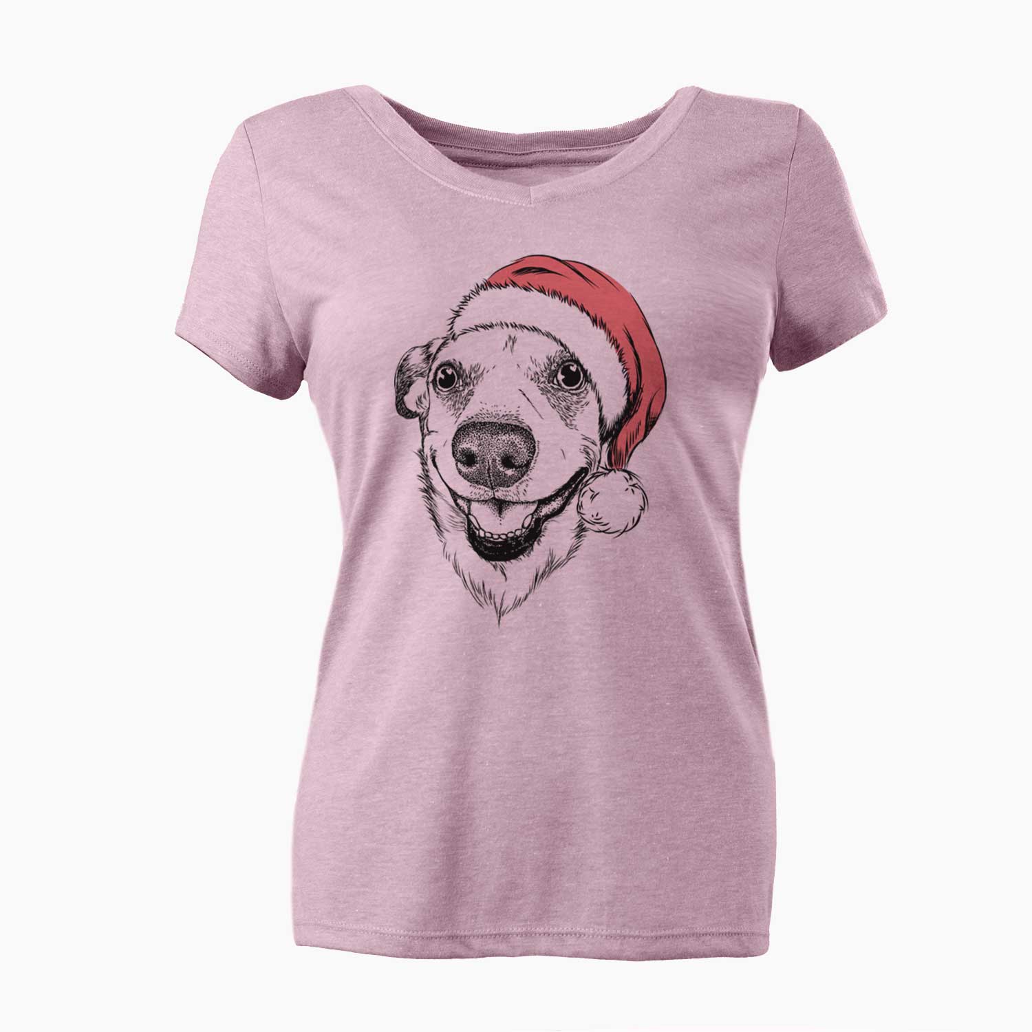 Santa Petrah the Staffy Mix - Women's V-neck Shirt