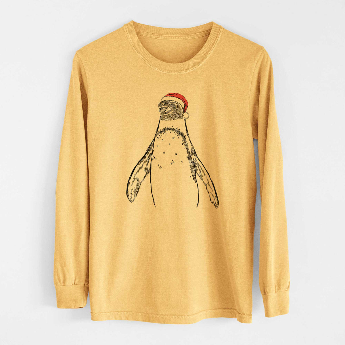 Santa Peyton the Penguin - Heavyweight 100% Cotton Long Sleeve