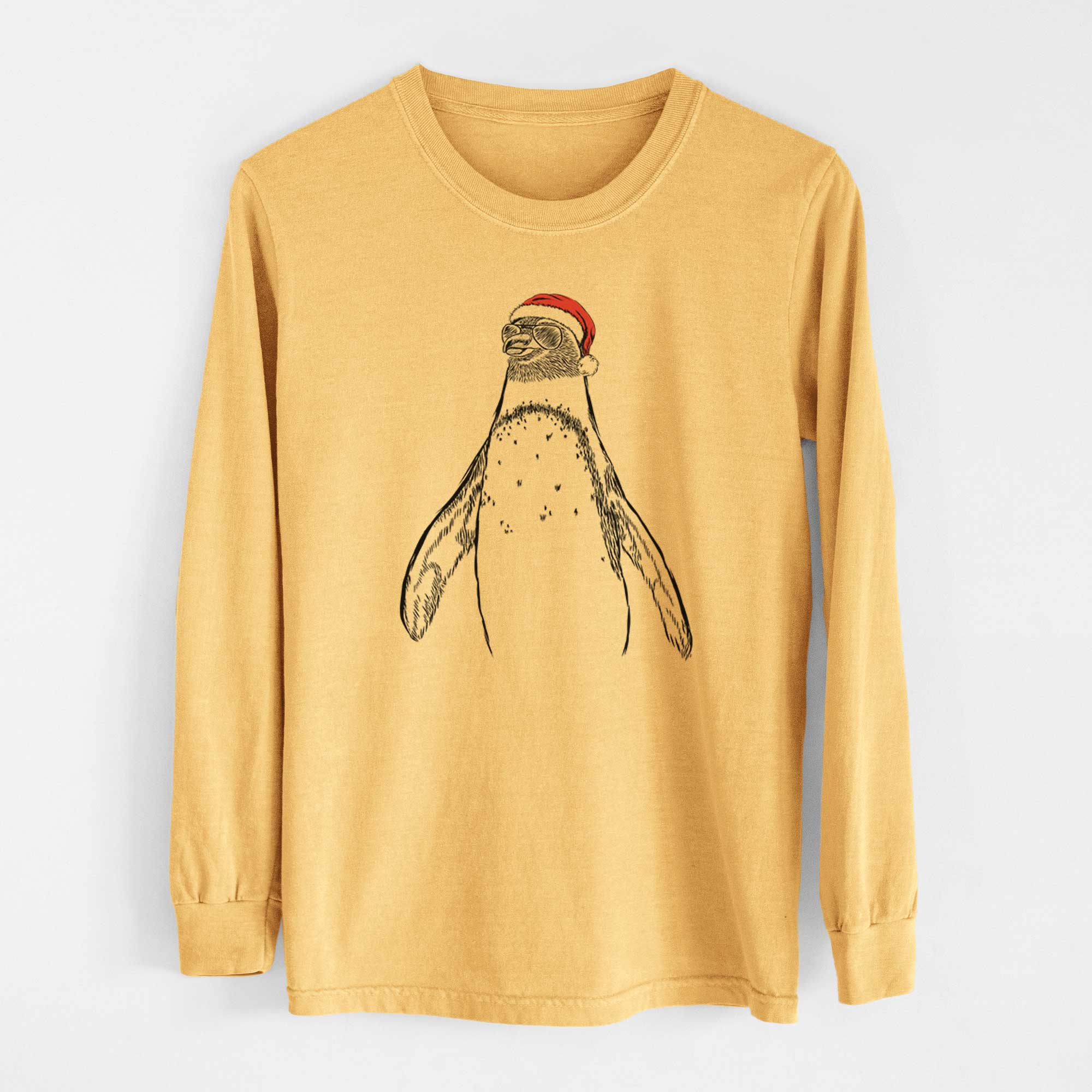 Santa Peyton the Penguin - Heavyweight 100% Cotton Long Sleeve