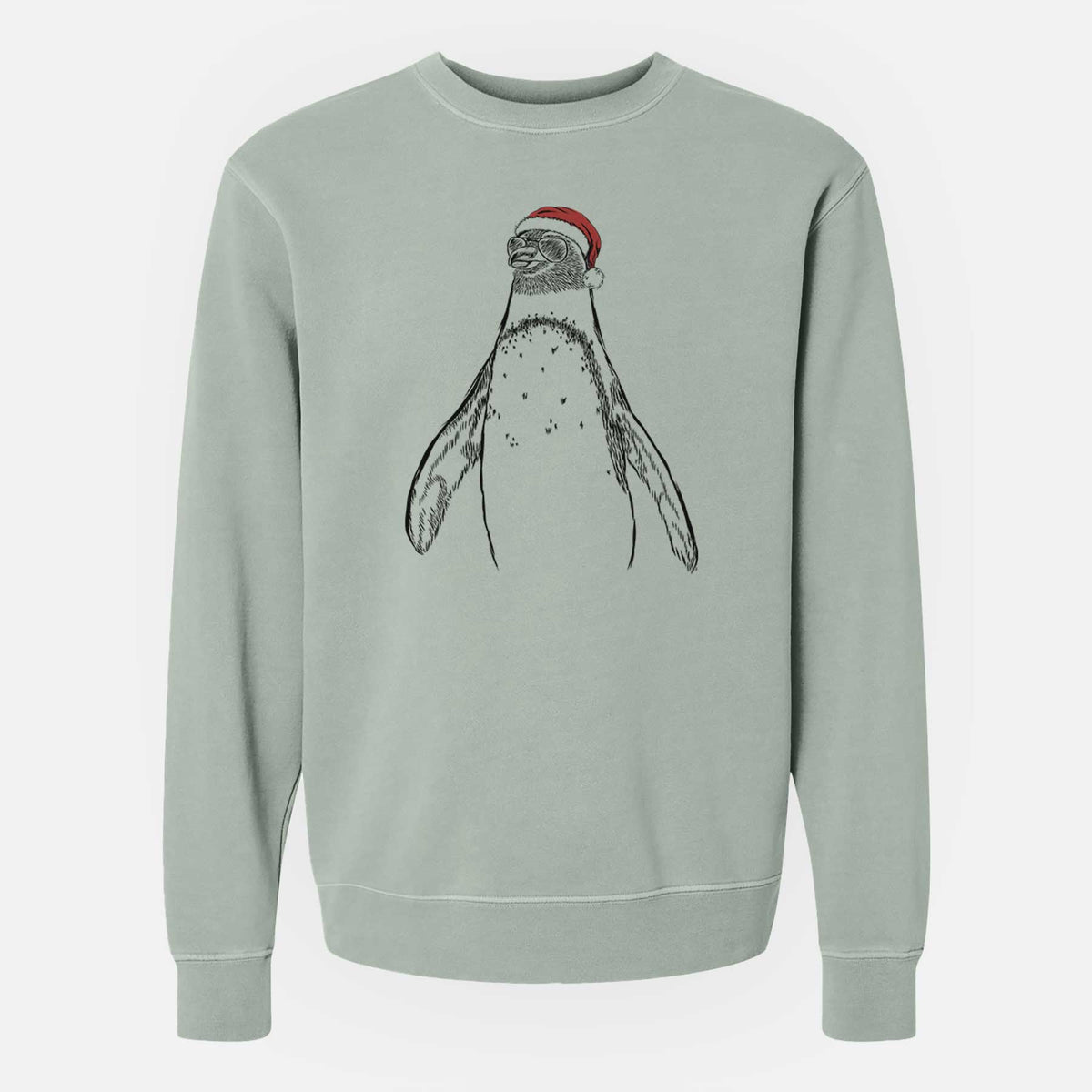 Santa Peyton the Penguin - Unisex Pigment Dyed Crew Sweatshirt