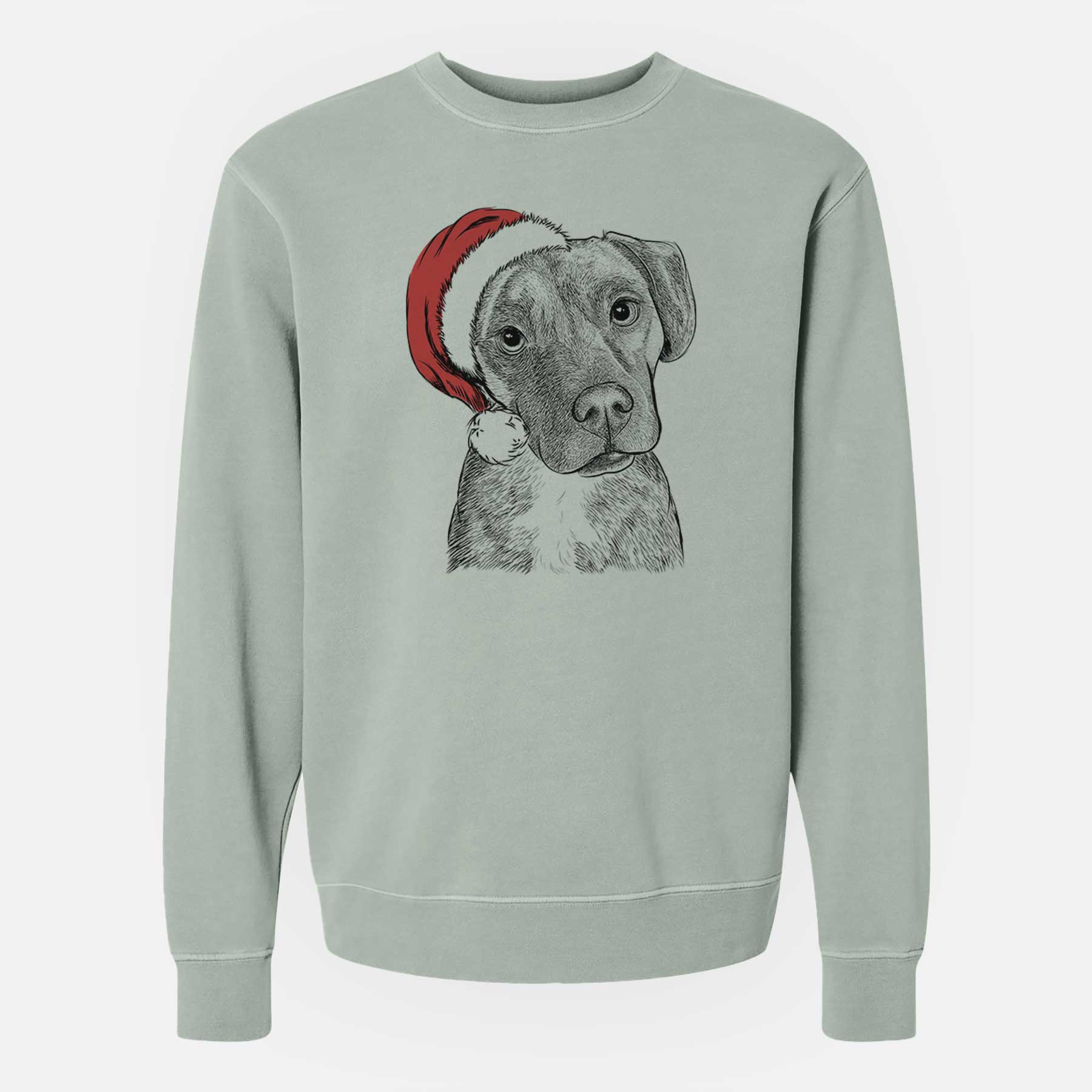 Santa Peyton Manning the Beagle Bulldog Mix - Unisex Pigment Dyed Crew Sweatshirt