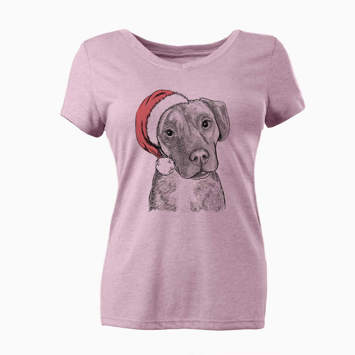Santa Peyton Manning the Beagle Bulldog Mix - Women's V-neck Shirt
